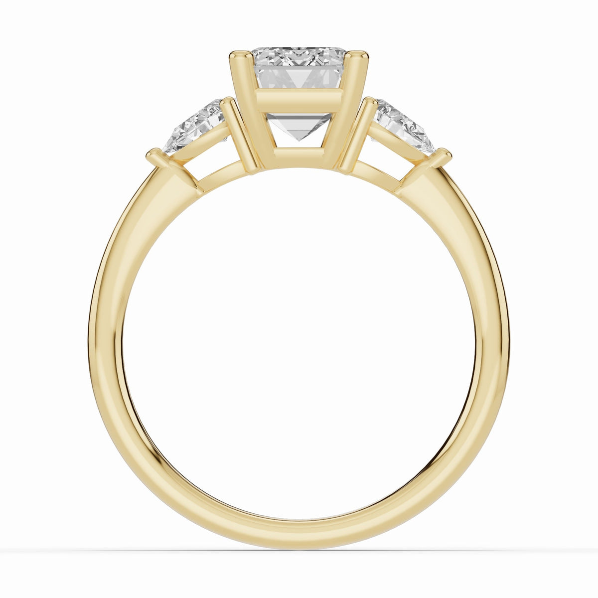 Vionne Emerald Cut Three-Stone Engagement Ring Ring ABER-107-EM-LGD-1  - Abtin & Co.