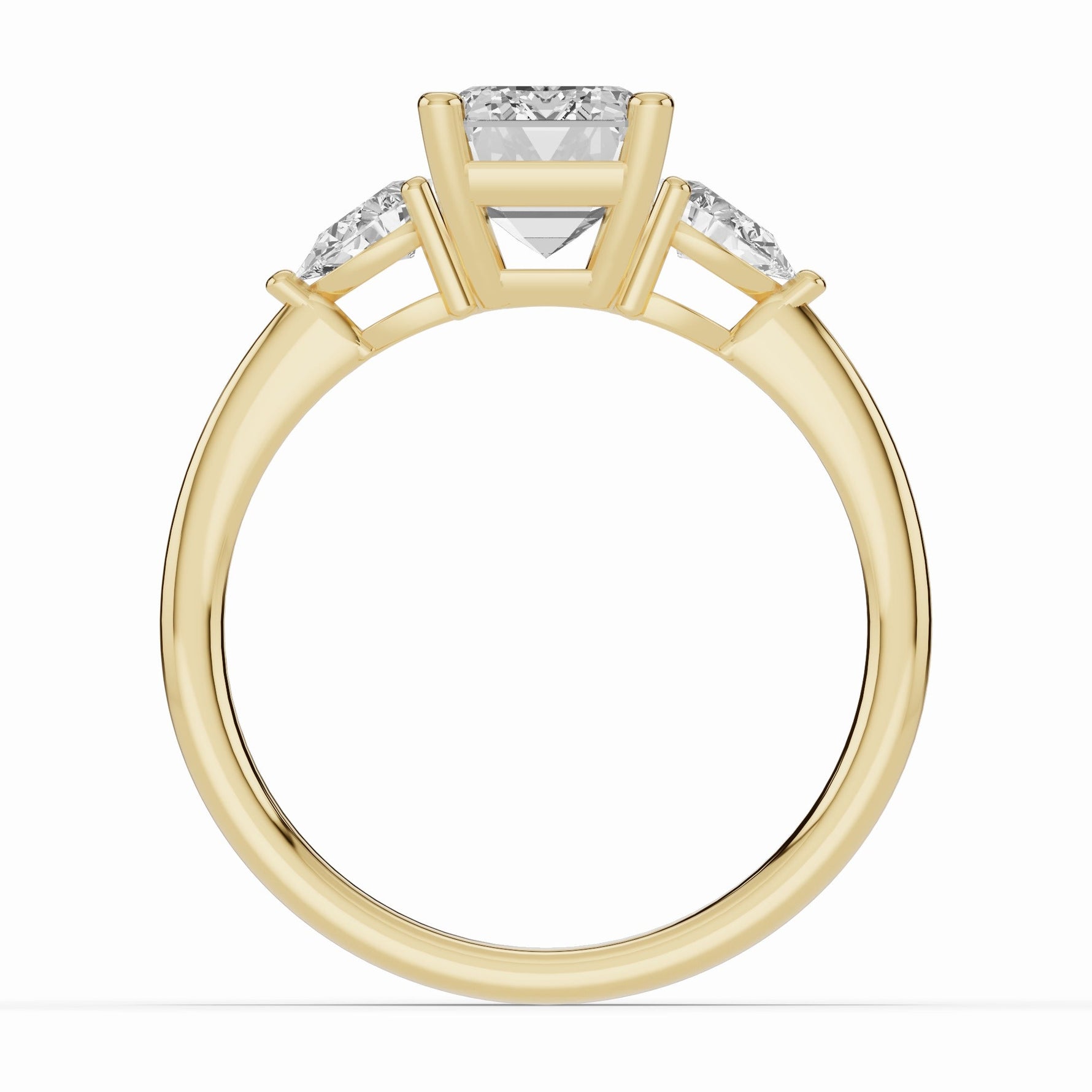 Vionne Emerald Cut Three-Stone Engagement Ring Ring ABER-107-EM-LGD-1  - Abtin & Co.