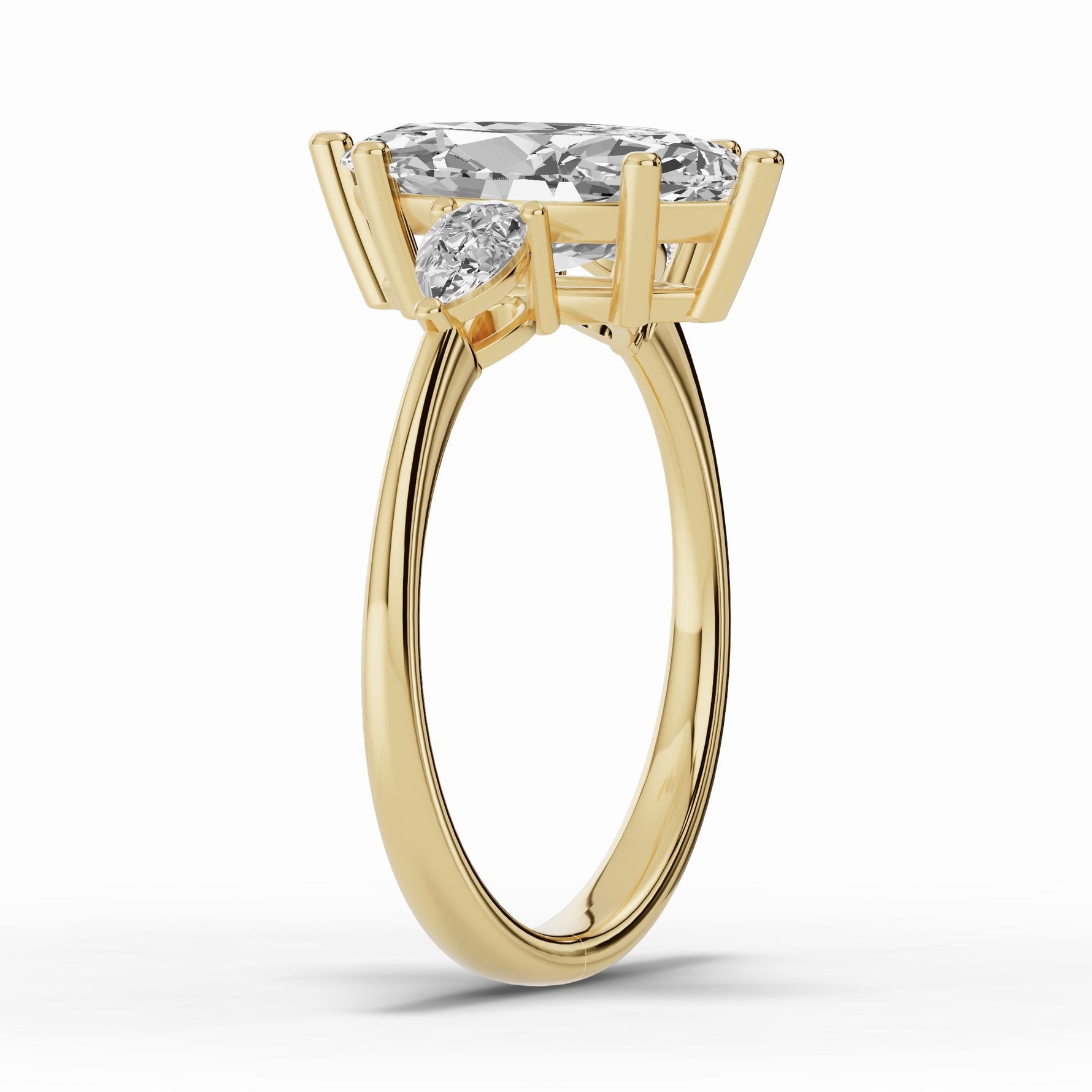 Vionne Marquise Three-Stone Engagement Ring Ring ABER-107-MQ-LGD-1  - Abtin & Co.