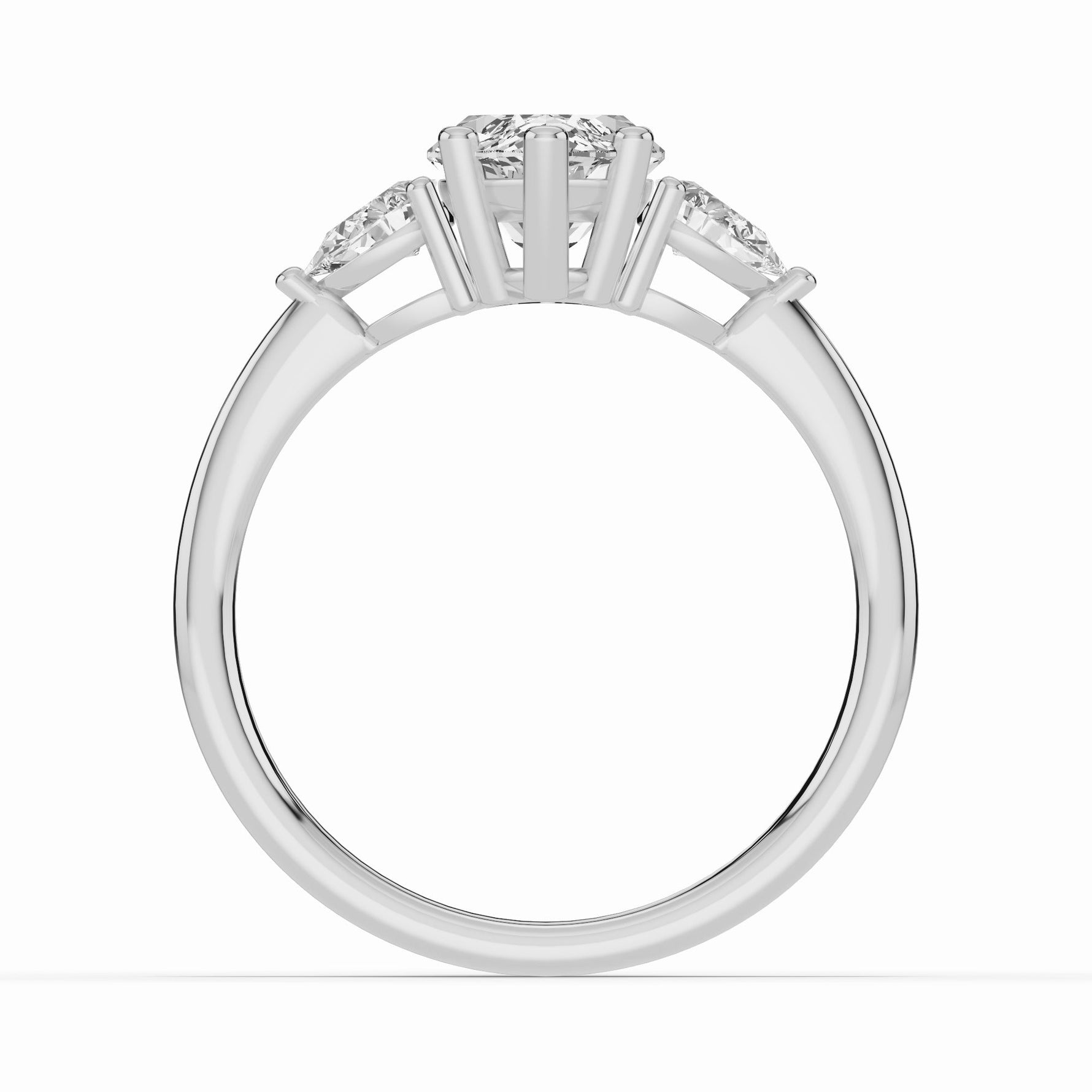 Vionne Marquise Three-Stone Engagement Ring Ring ABER-107-MQ-LGD-6  - Abtin & Co.