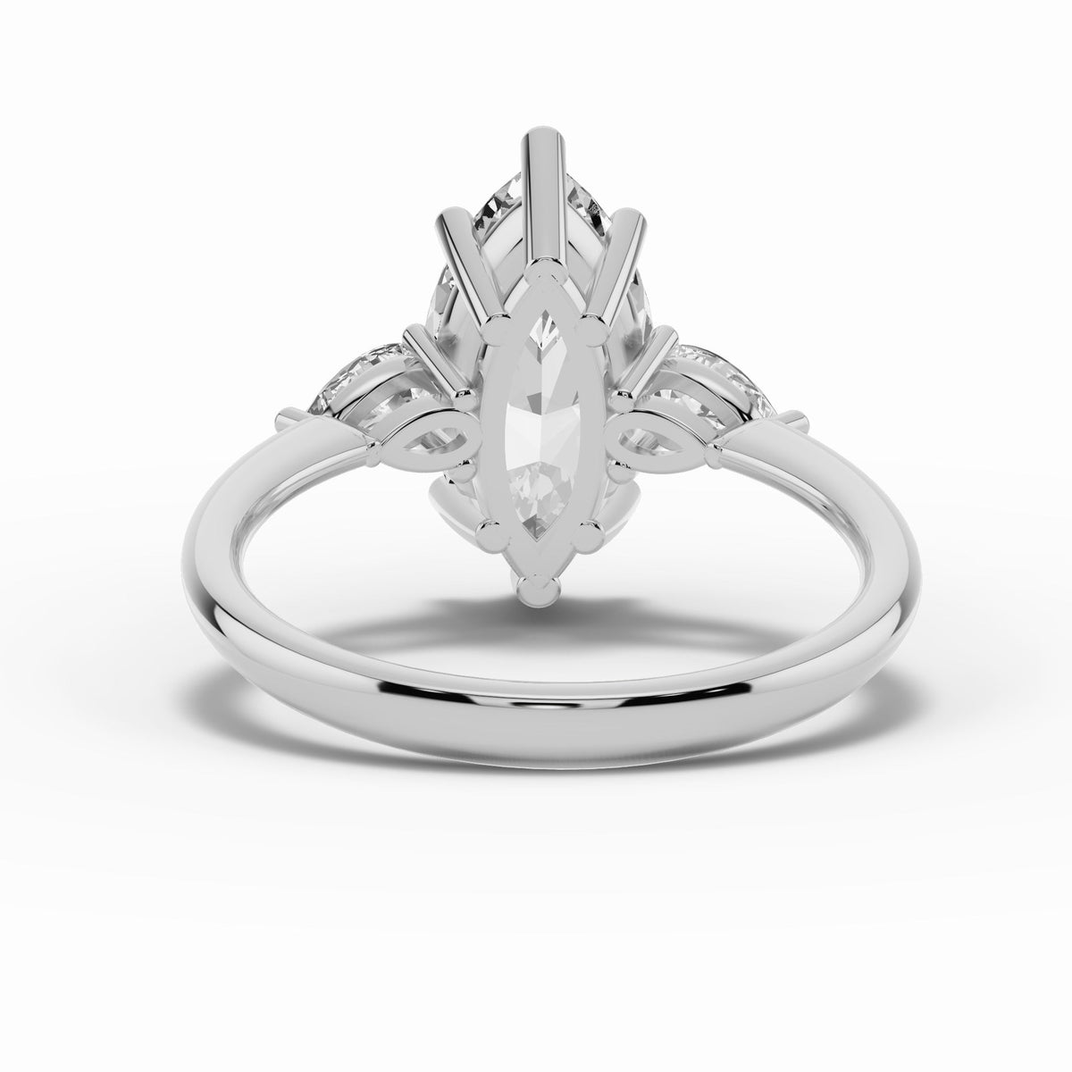 Vionne Marquise Three-Stone Engagement Ring Ring ABER-107-MQ-LGD-6  - Abtin & Co.