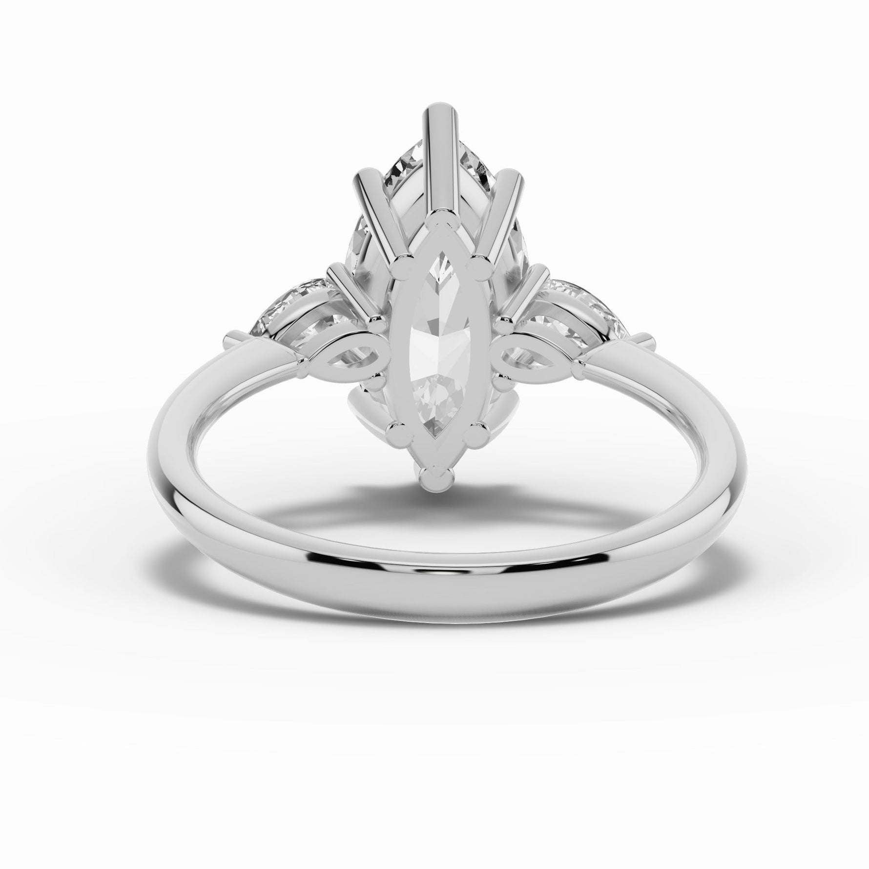 Vionne Marquise Three-Stone Engagement Ring Ring ABER-107-MQ-LGD-6  - Abtin & Co.