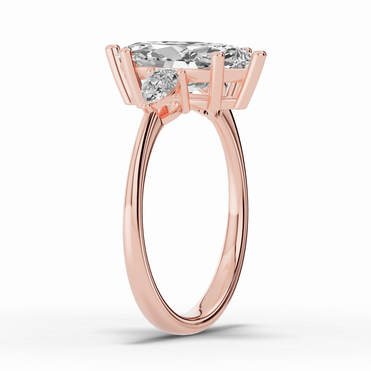 Vionne Marquise Three-Stone Engagement Ring Ring ABER-107-MQ-LGD-11  - Abtin & Co.