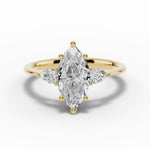 Vionne Marquise Three-Stone Engagement Ring Ring ABER-107-MQ-LGD-1  - Abtin & Co.