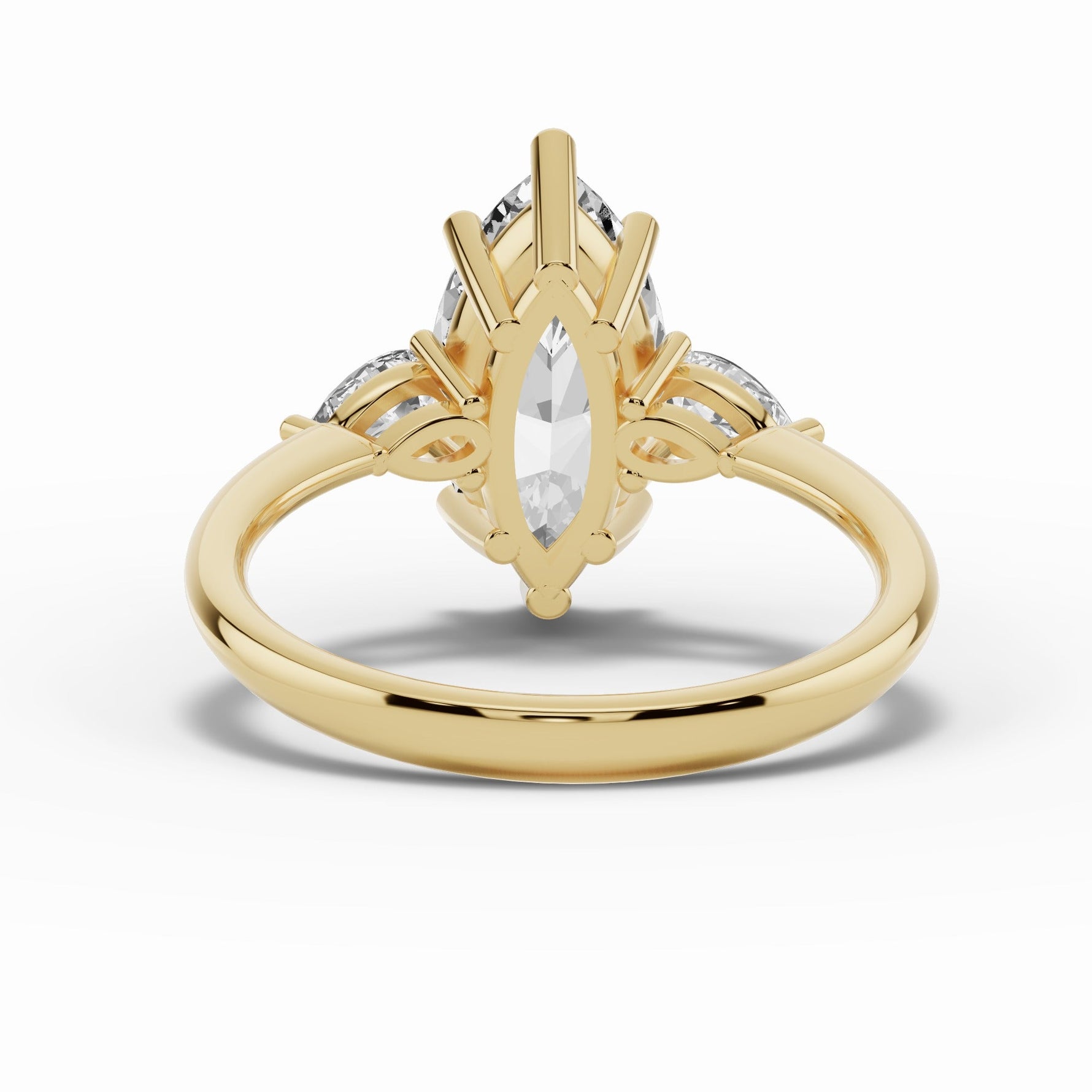 Vionne Marquise Three-Stone Engagement Ring Ring ABER-107-MQ-LGD-1  - Abtin & Co.