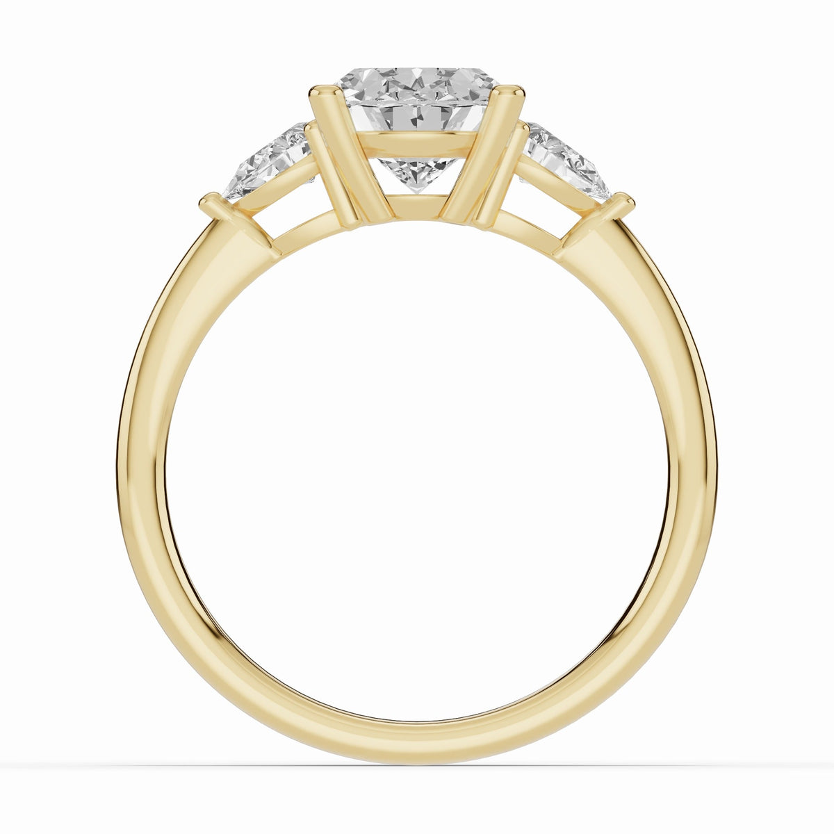 Vionne Oval Three-Stone Engagement Ring Ring ABER-107-OV-LGD-1  - Abtin & Co.