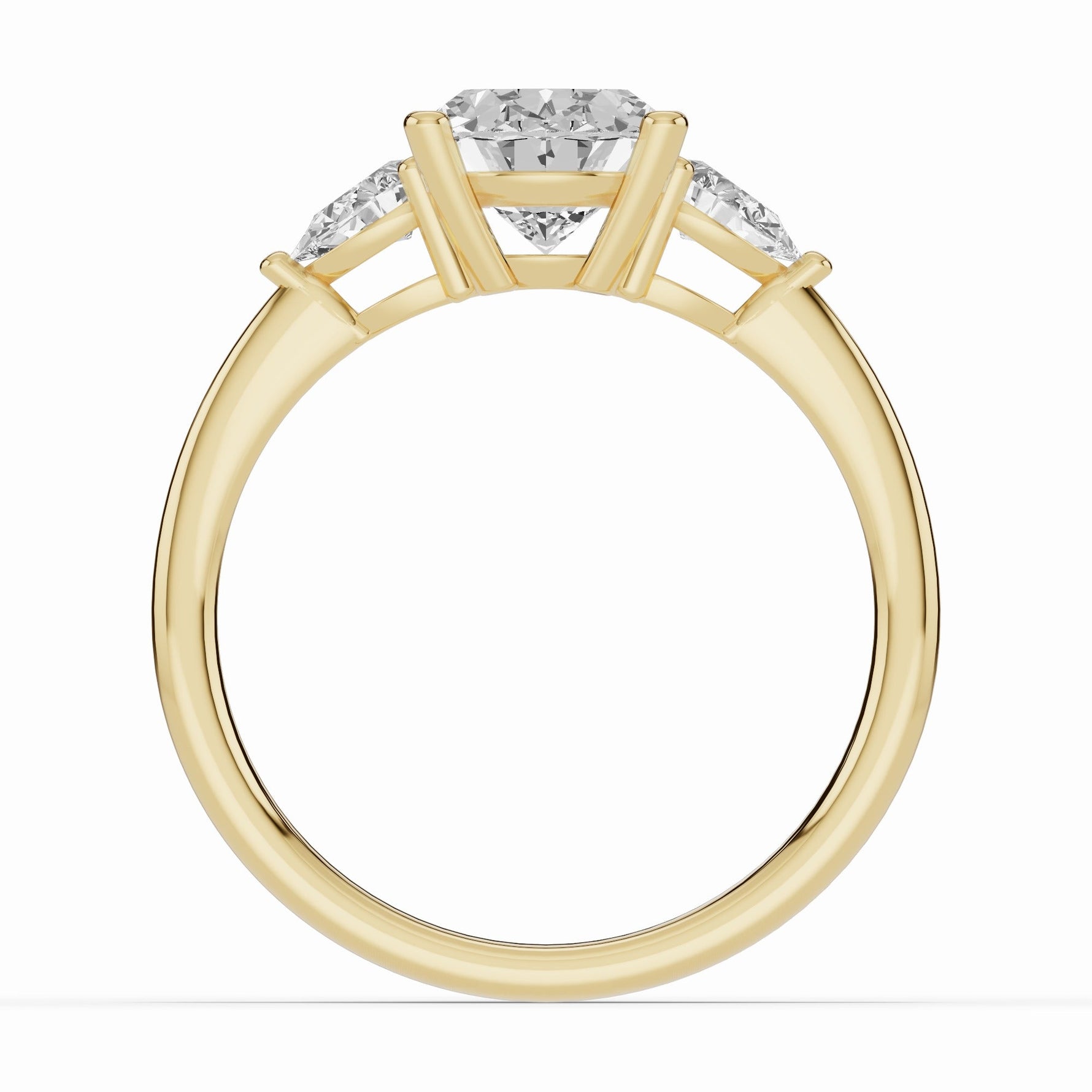 Vionne Oval Three-Stone Engagement Ring Ring ABER-107-OV-LGD-1  - Abtin & Co.