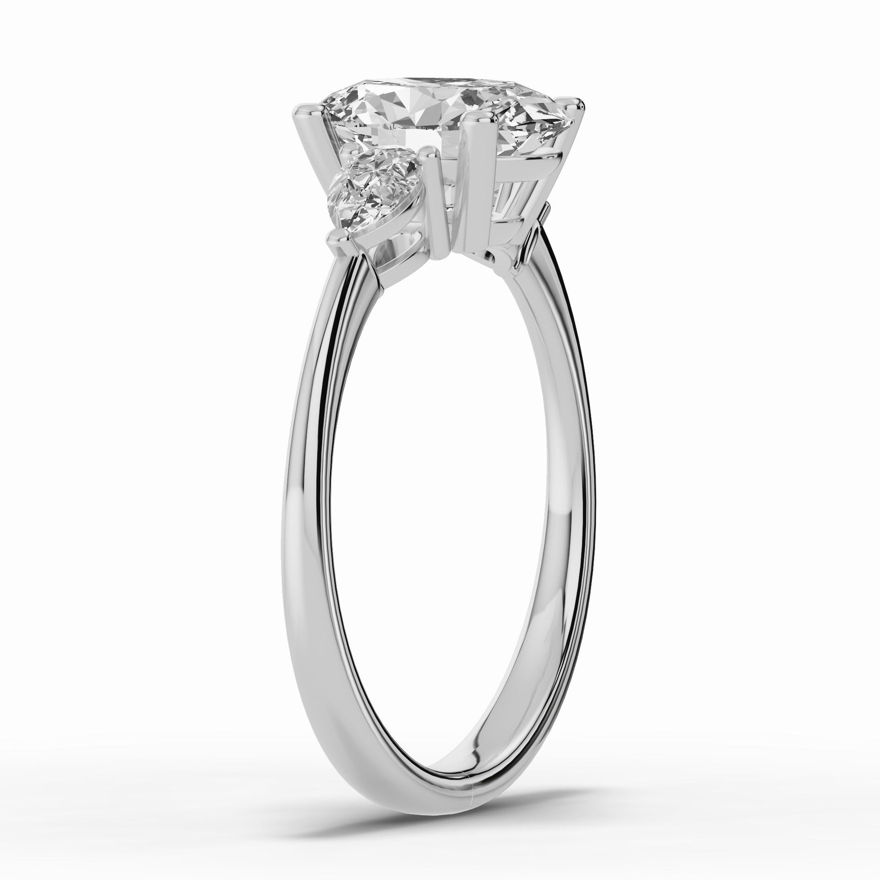 Vionne Oval Three-Stone Engagement Ring Ring ABER-107-OV-LGD-6  - Abtin & Co.