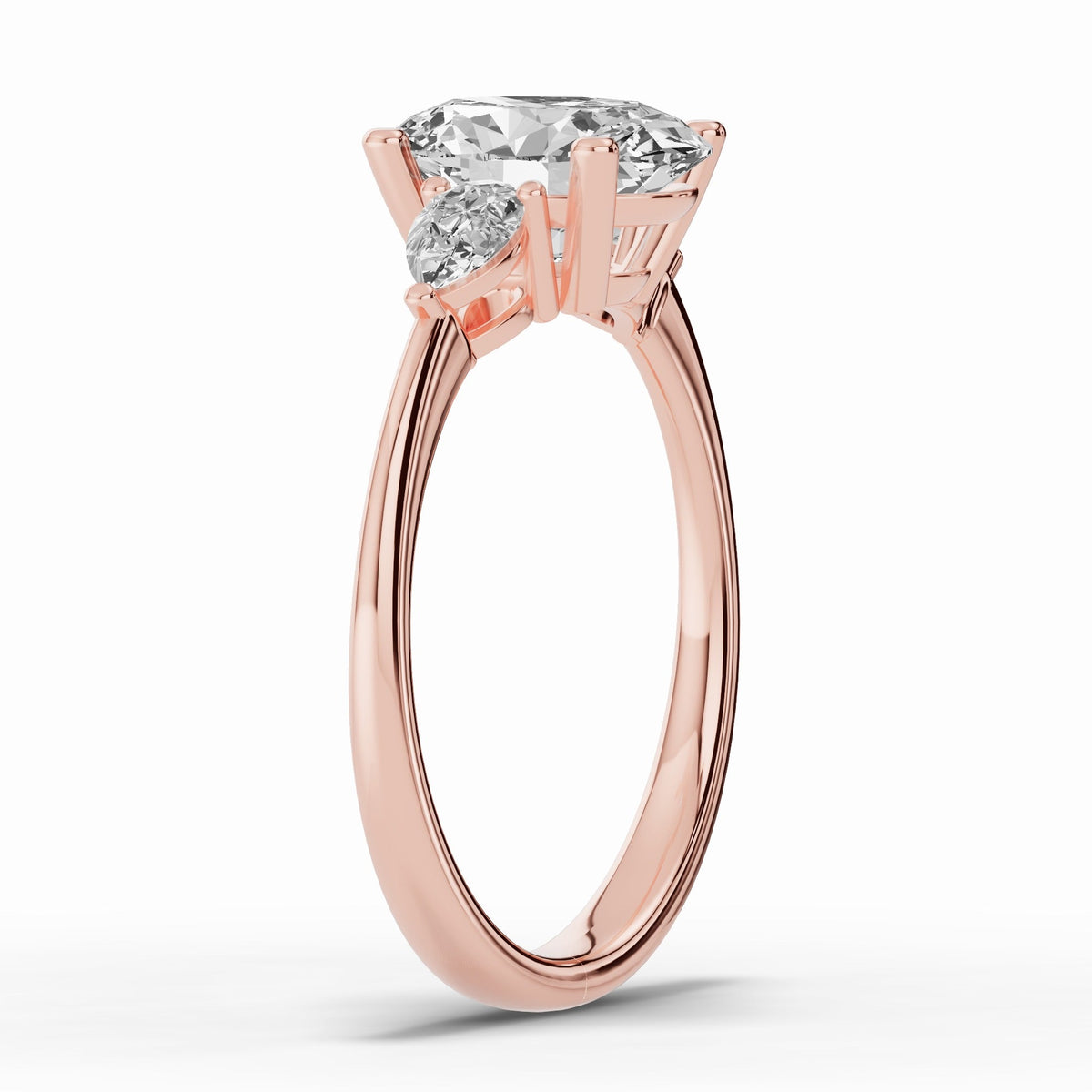 Vionne Oval Three-Stone Engagement Ring Ring ABER-107-OV-LGD-11  - Abtin & Co.