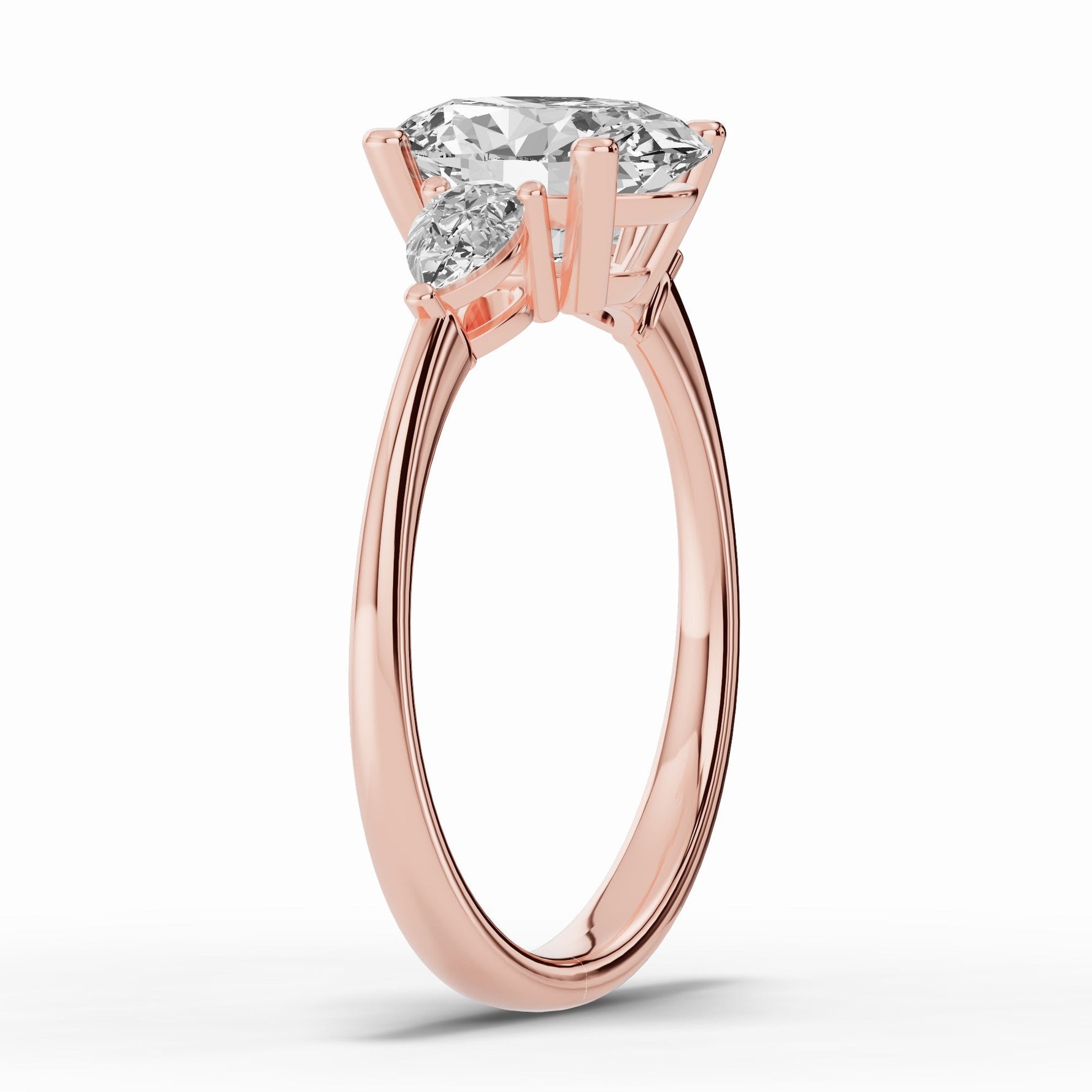 Vionne Oval Three-Stone Engagement Ring Ring ABER-107-OV-LGD-11  - Abtin & Co.