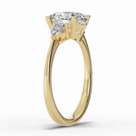 Vionne Oval Three-Stone Engagement Ring Ring ABER-107-OV-LGD-1  - Abtin & Co.