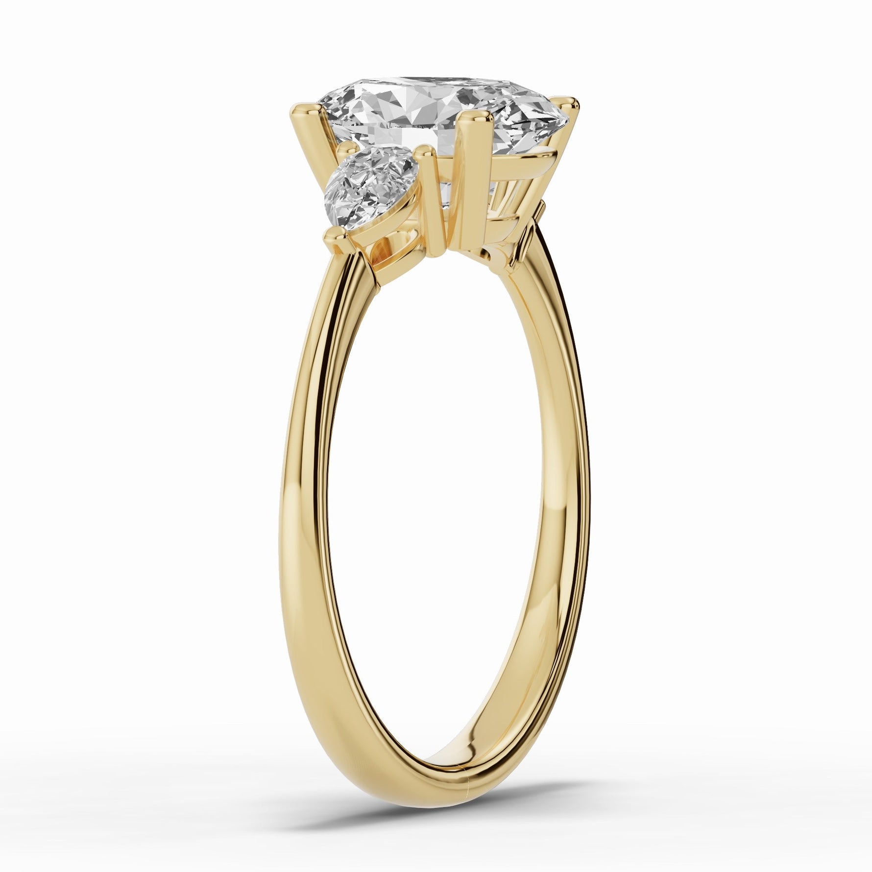 Vionne Oval Three-Stone Engagement Ring Ring ABER-107-OV-LGD-1  - Abtin & Co.