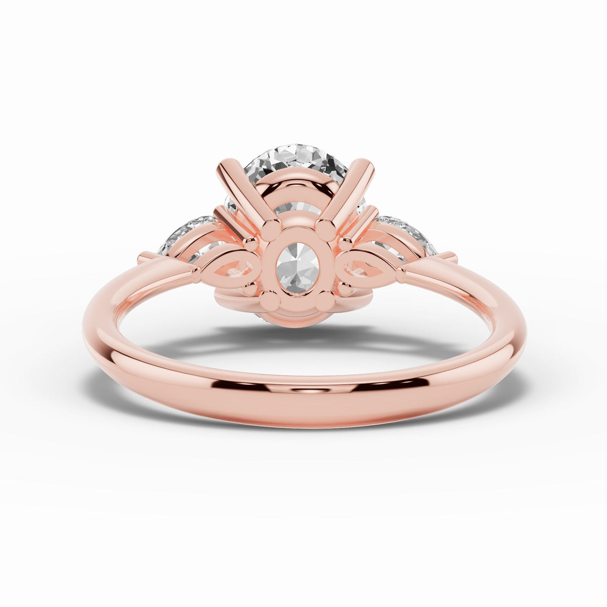 Vionne Oval Three-Stone Engagement Ring Ring ABER-107-OV-LGD-11  - Abtin & Co.