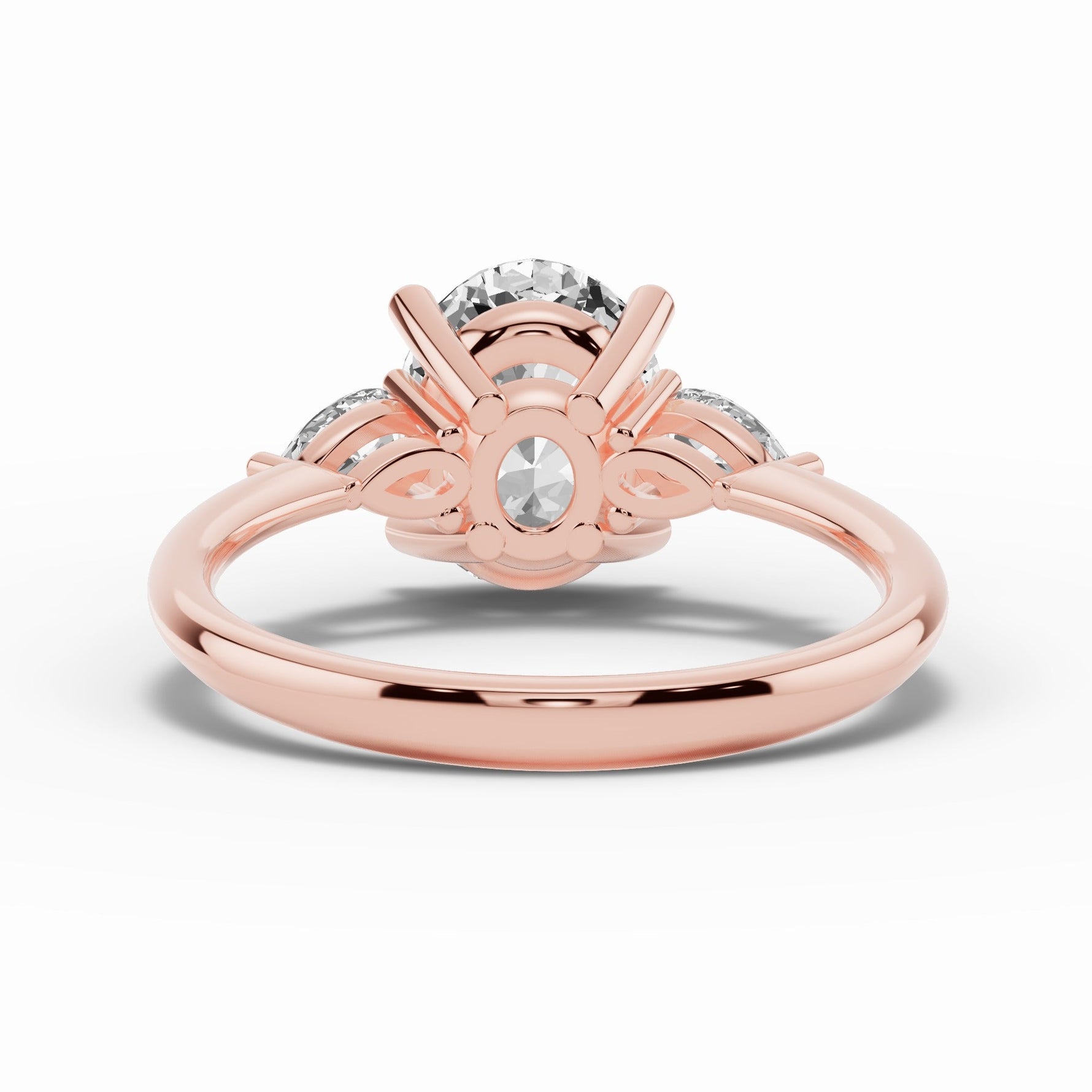 Vionne Oval Three-Stone Engagement Ring Ring ABER-107-OV-LGD-11  - Abtin & Co.