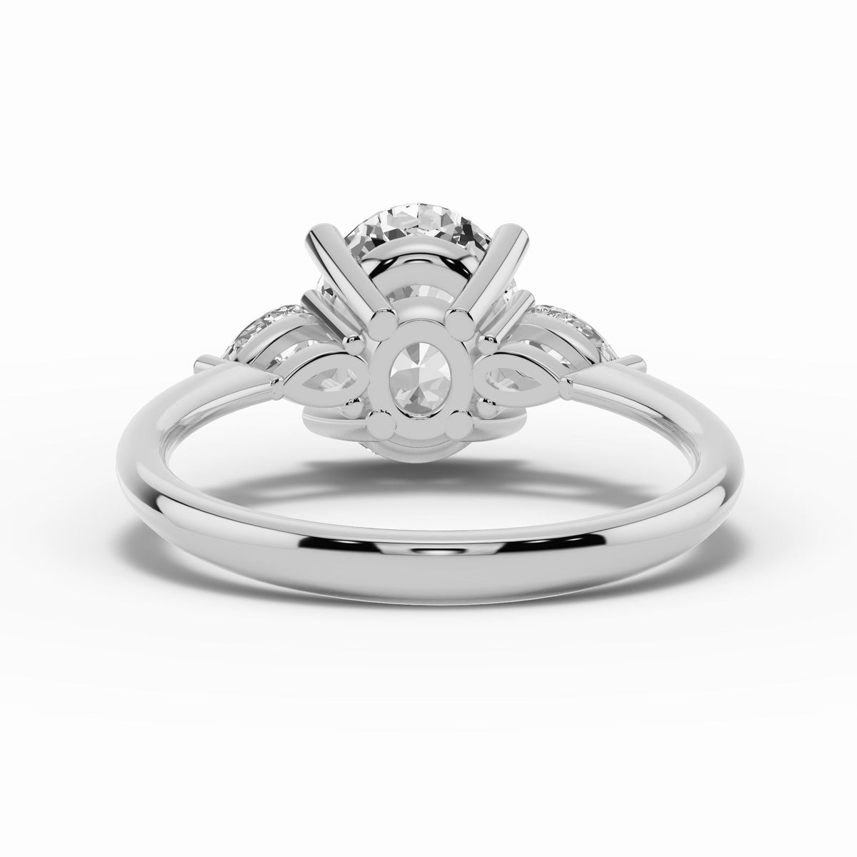 Vionne Oval Three-Stone Engagement Ring Ring ABER-107-OV-LGD-6  - Abtin & Co.