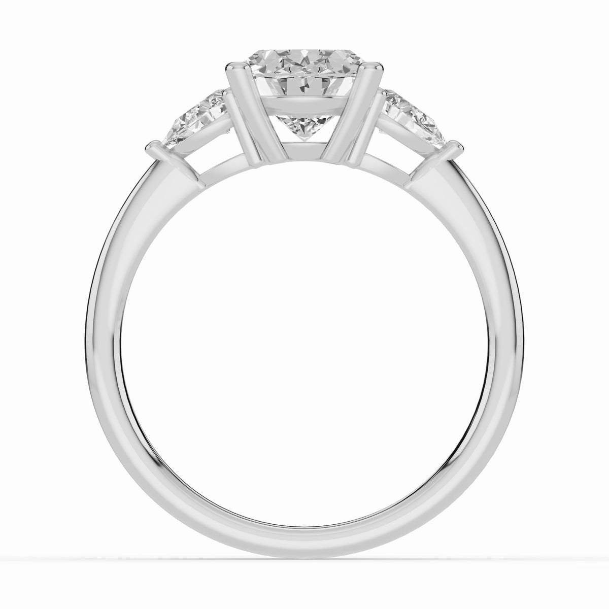 Vionne Oval Three-Stone Engagement Ring Ring ABER-107-OV-LGD-6  - Abtin & Co.