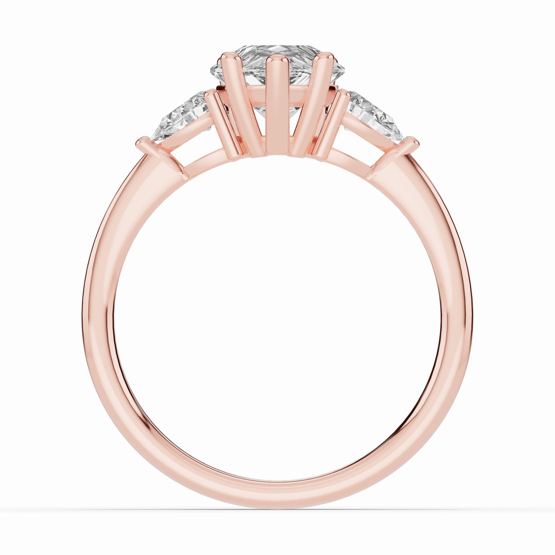 Vionne Pear Three-Stone Engagement Ring Ring ABER-107-PR-LGD-11  - Abtin & Co.
