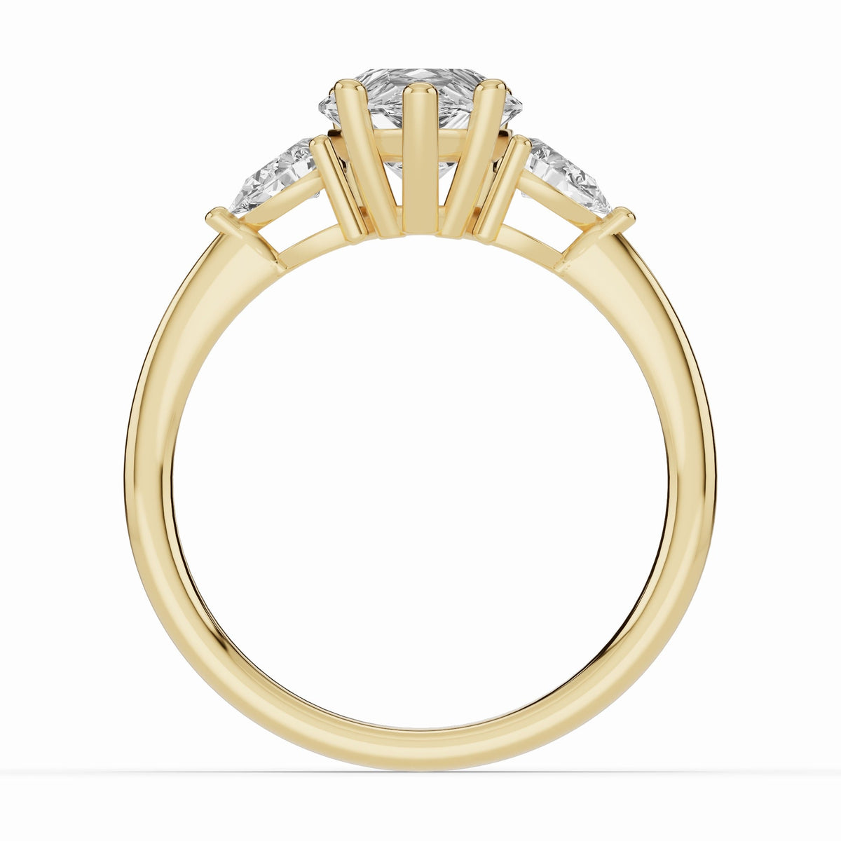 Vionne Pear Three-Stone Engagement Ring Ring ABER-107-PR-LGD-1  - Abtin & Co.