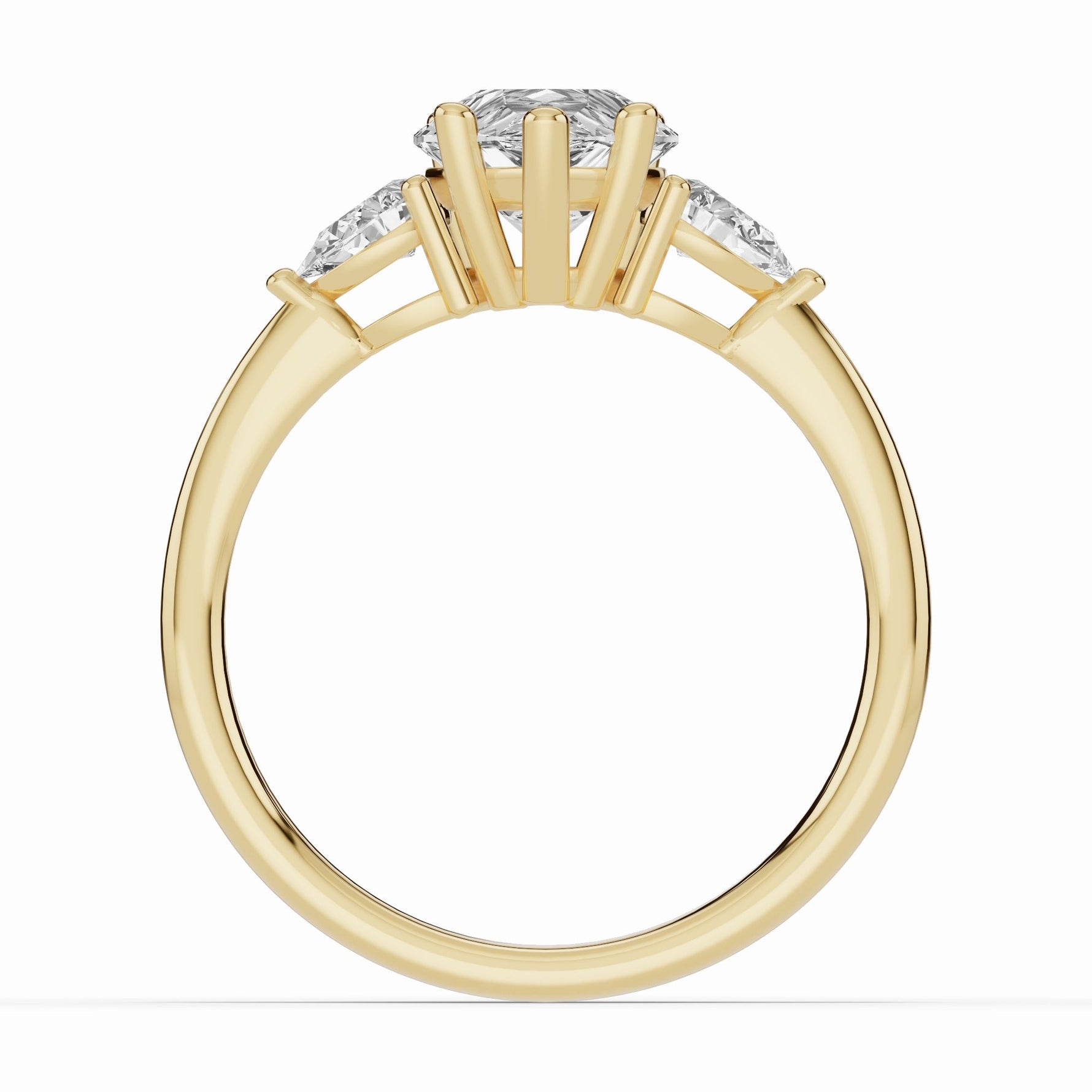 Vionne Pear Three-Stone Engagement Ring Ring ABER-107-PR-LGD-1  - Abtin & Co.
