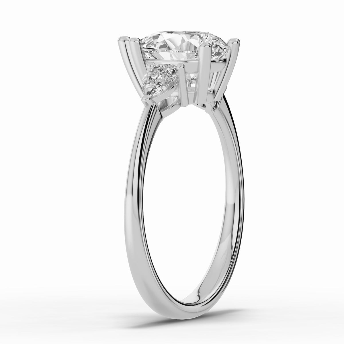 Vionne Pear Three-Stone Engagement Ring Ring ABER-107-PR-LGD-6  - Abtin & Co.