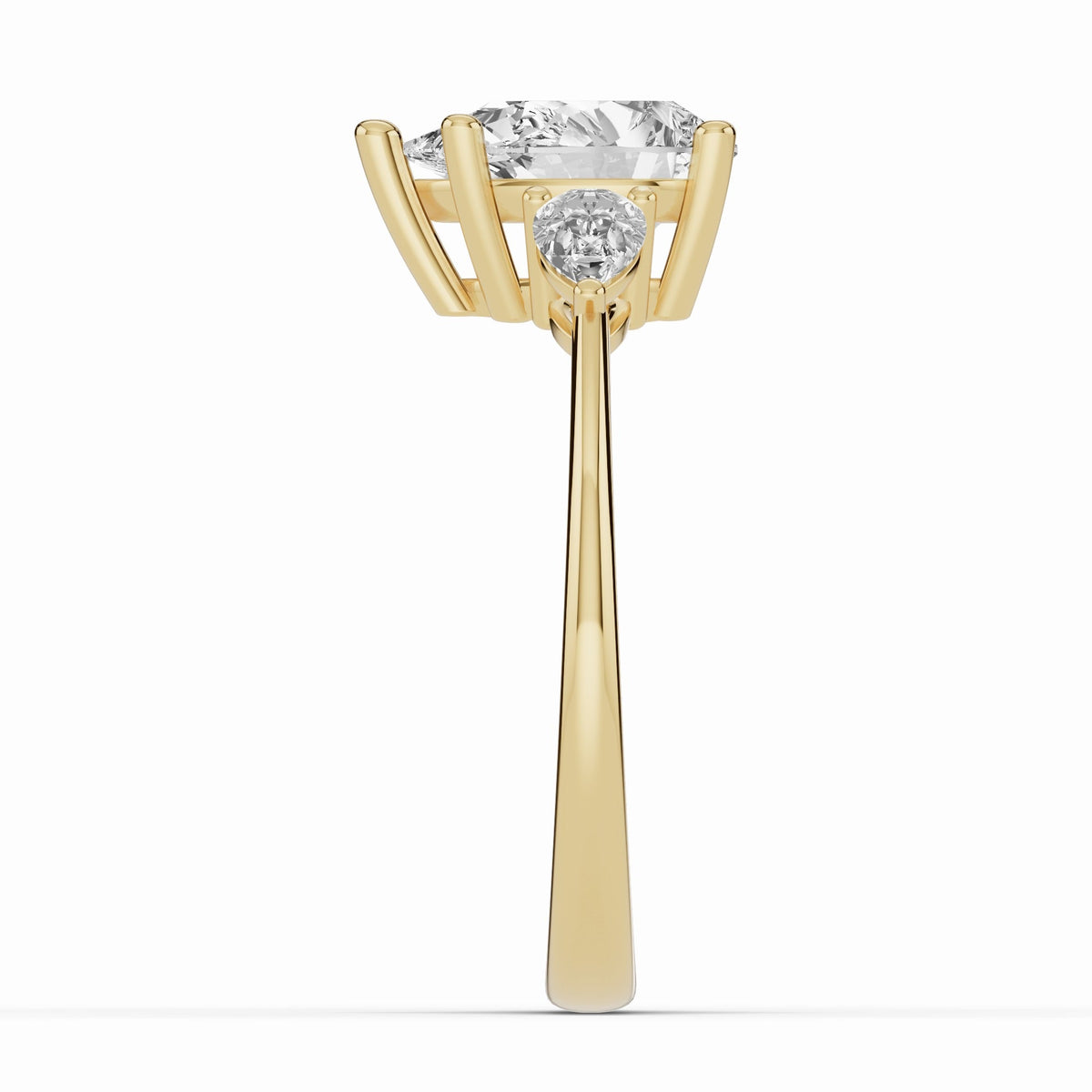 Vionne Pear Three-Stone Engagement Ring Ring ABER-107-PR-LGD-1  - Abtin & Co.