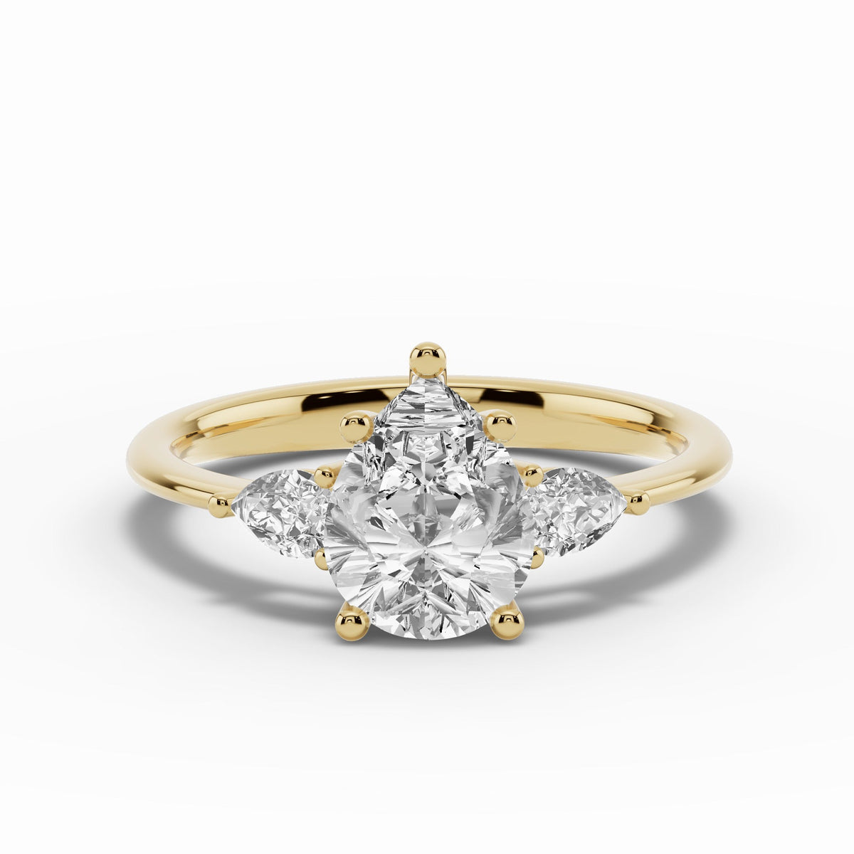 Vionne Pear Three-Stone Engagement Ring Ring ABER-107-PR-LGD-1  - Abtin & Co.