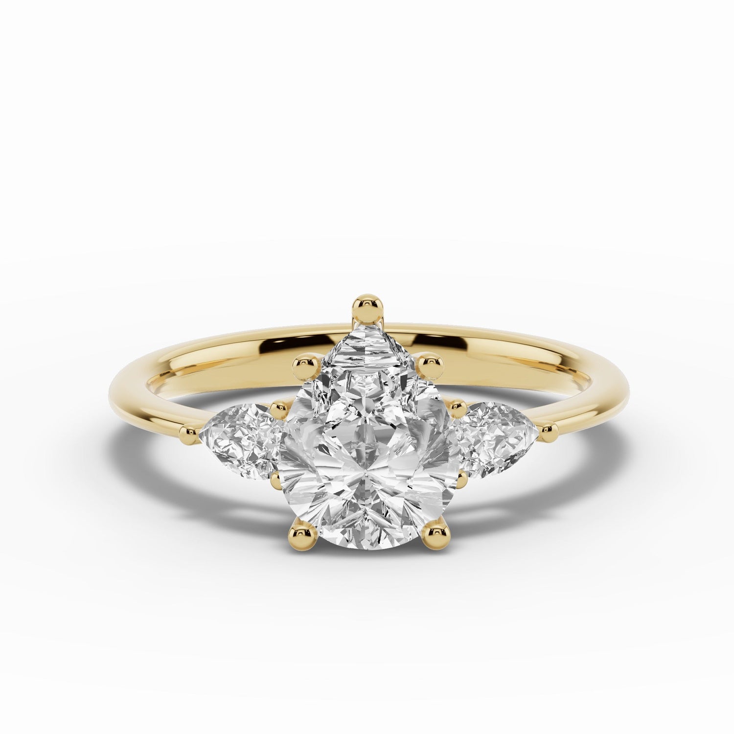 Vionne Pear Three-Stone Engagement Ring Ring ABER-107-PR-LGD-1  - Abtin & Co.