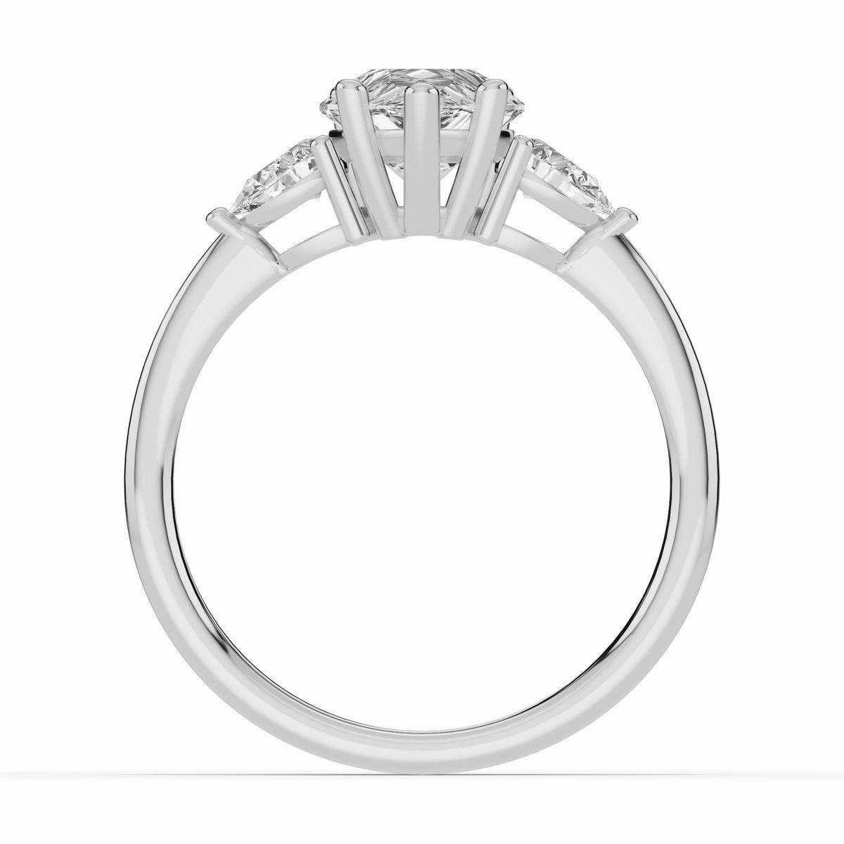 Vionne Pear Three-Stone Engagement Ring Ring ABER-107-PR-LGD-6  - Abtin & Co.