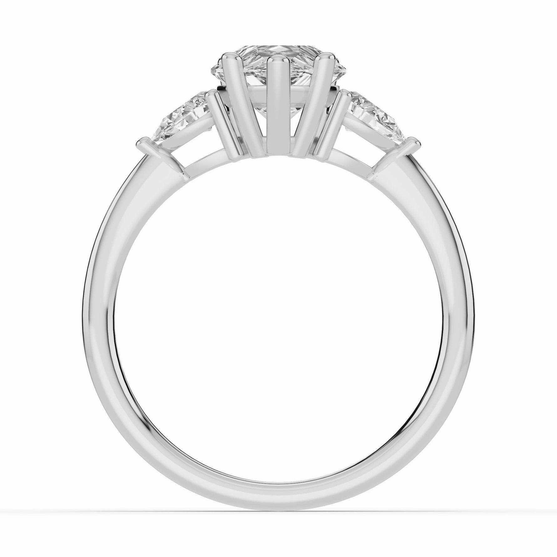 Vionne Pear Three-Stone Engagement Ring Ring ABER-107-PR-LGD-6  - Abtin & Co.