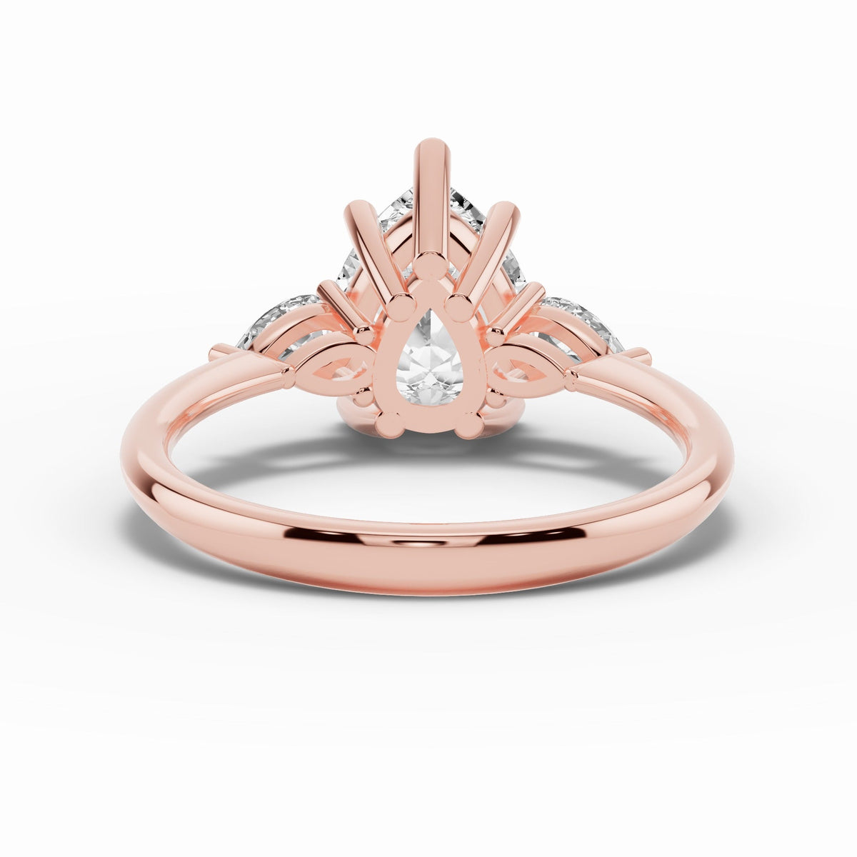 Vionne Pear Three-Stone Engagement Ring Ring ABER-107-PR-LGD-11  - Abtin & Co.