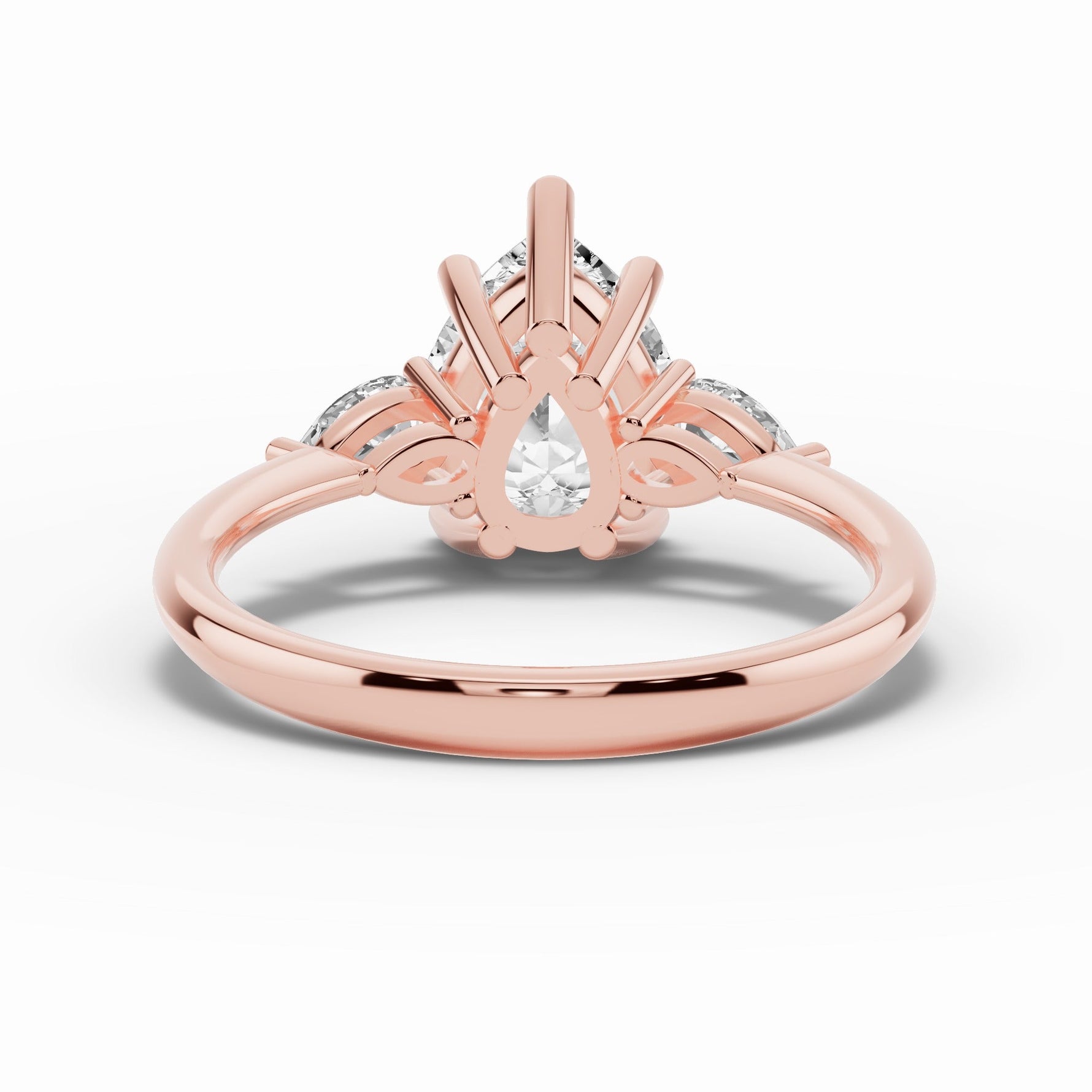 Vionne Pear Three-Stone Engagement Ring Ring ABER-107-PR-LGD-11  - Abtin & Co.