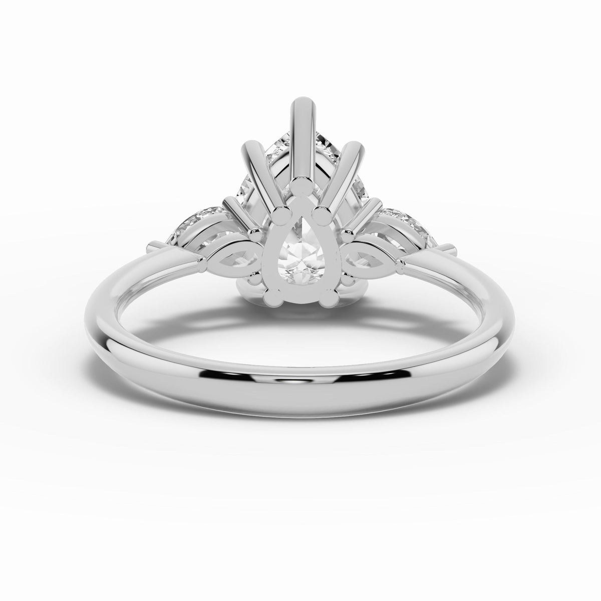 Vionne Pear Three-Stone Engagement Ring Ring ABER-107-PR-LGD-6  - Abtin & Co.