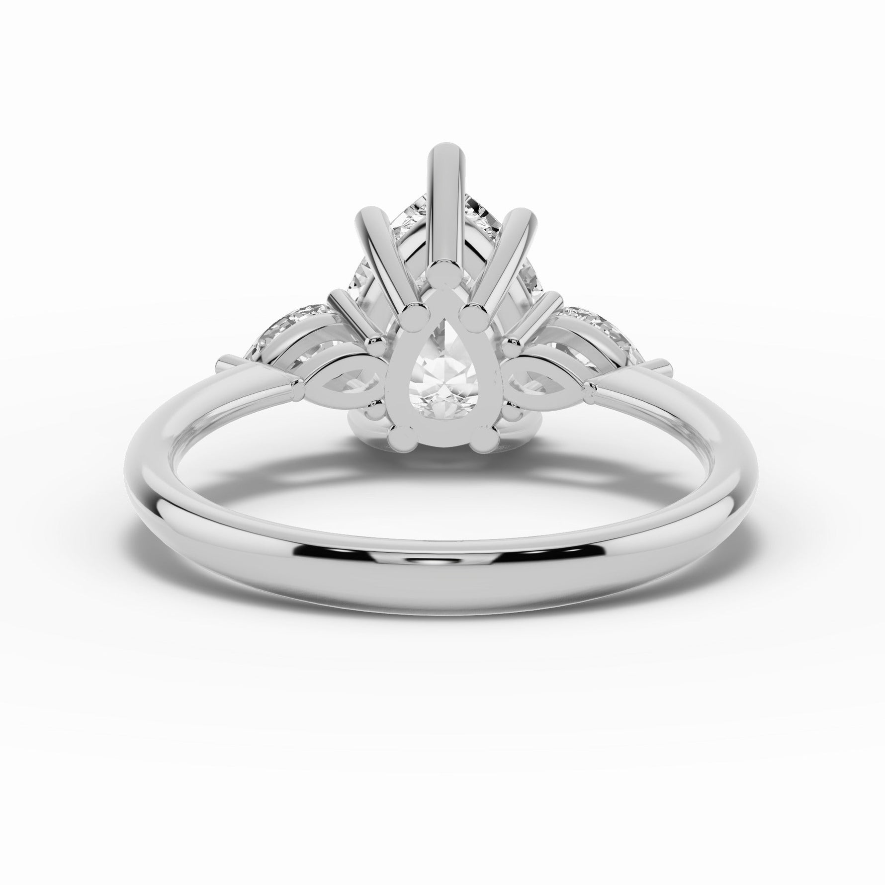 Vionne Pear Three-Stone Engagement Ring Ring ABER-107-PR-LGD-6  - Abtin & Co.