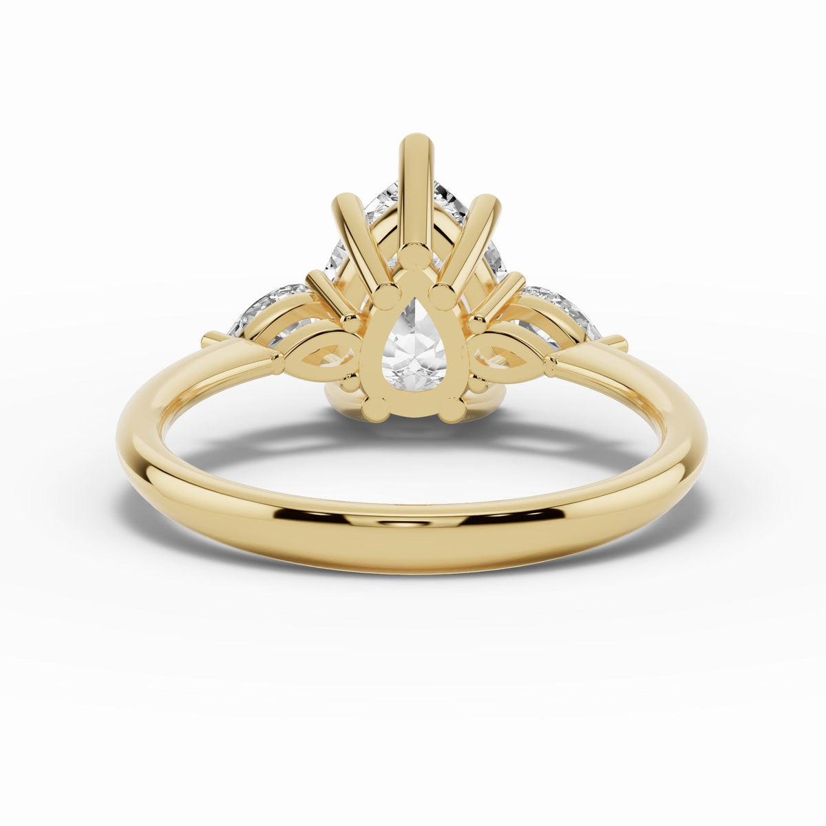 Vionne Pear Three-Stone Engagement Ring Ring ABER-107-PR-LGD-1  - Abtin & Co.