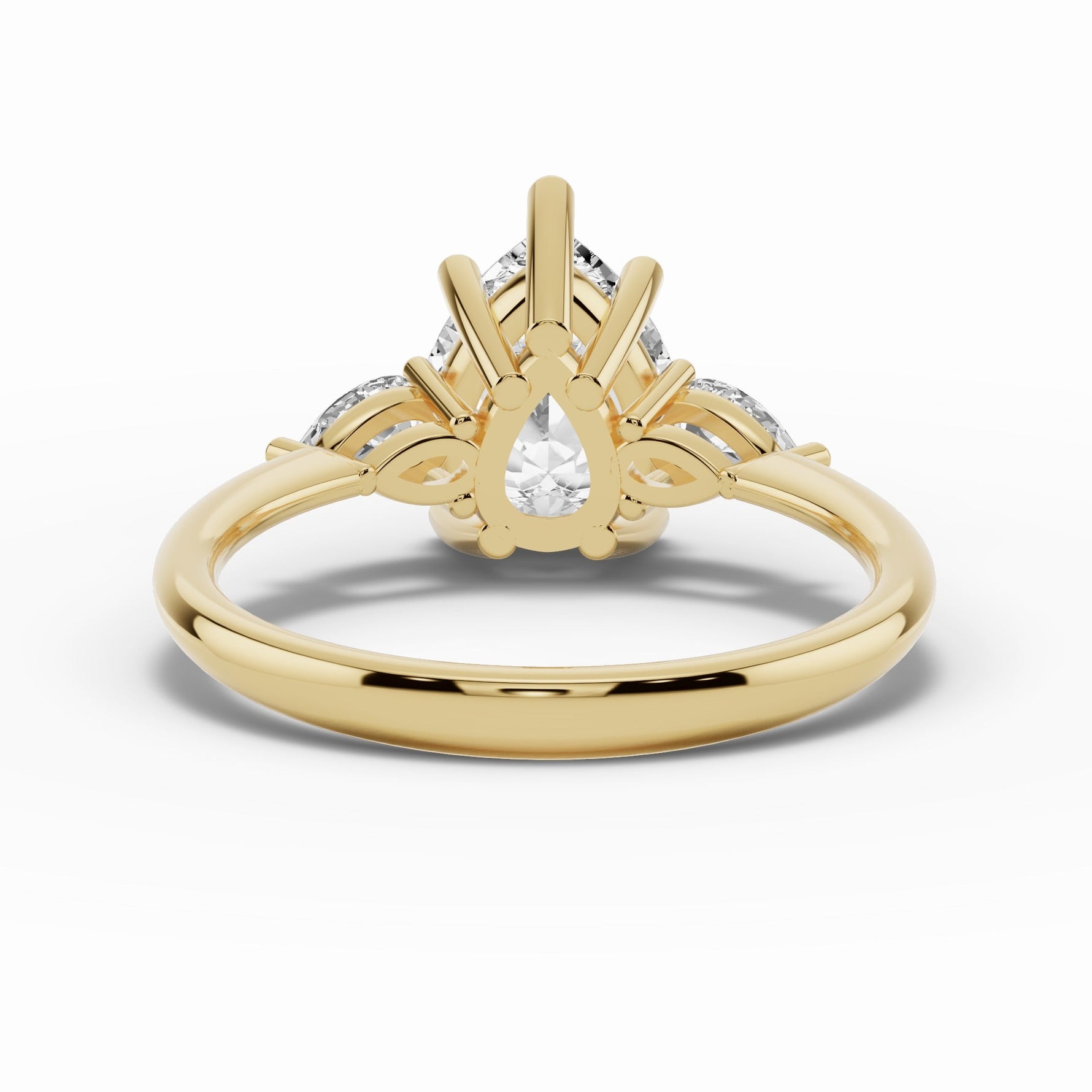 Vionne Pear Three-Stone Engagement Ring Ring ABER-107-PR-LGD-1  - Abtin & Co.