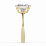 Vionne Radiant Three-Stone Engagement Ring Ring ABER-107-RA-LGD-1  - Abtin & Co.