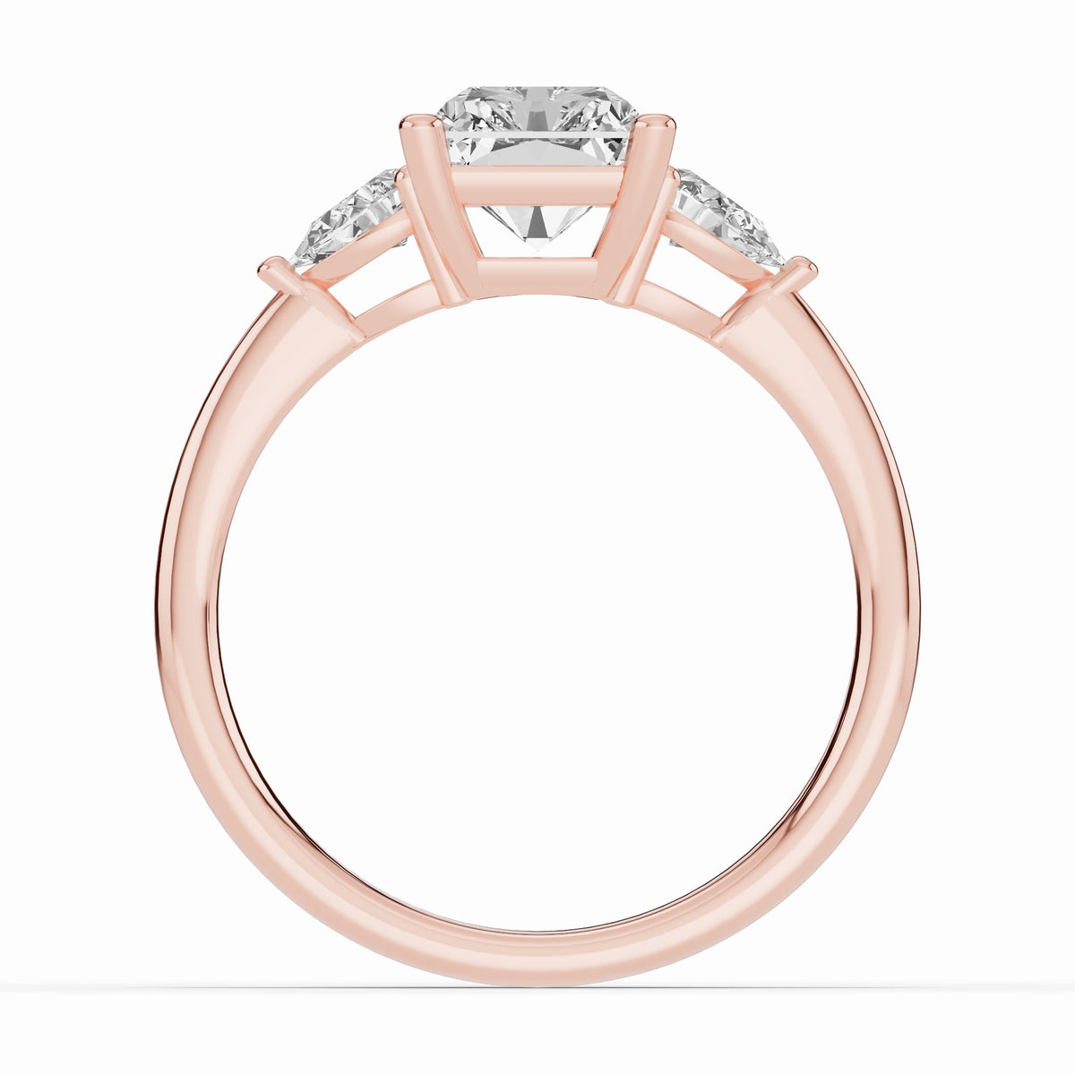 Vionne Radiant Three-Stone Engagement Ring Ring ABER-107-RA-LGD-11  - Abtin & Co.