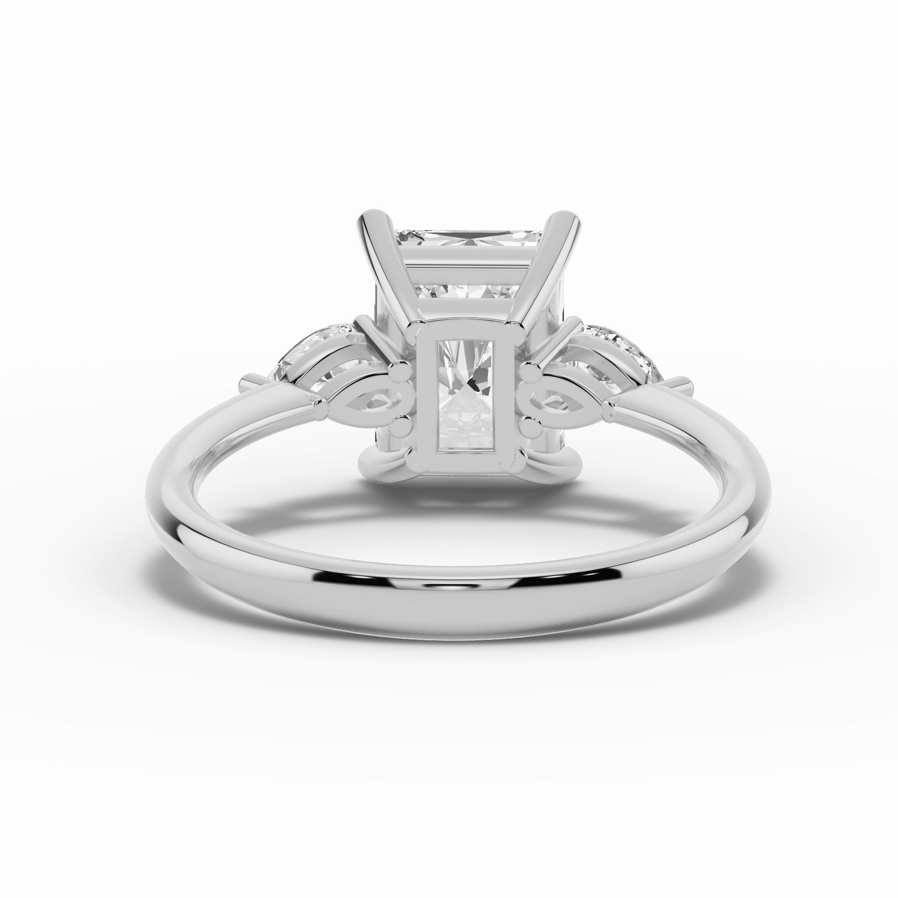 Vionne Radiant Three-Stone Engagement Ring Ring ABER-107-RA-LGD-6  - Abtin & Co.