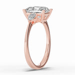 Vionne Radiant Three-Stone Engagement Ring Ring ABER-107-RA-LGD-11  - Abtin & Co.