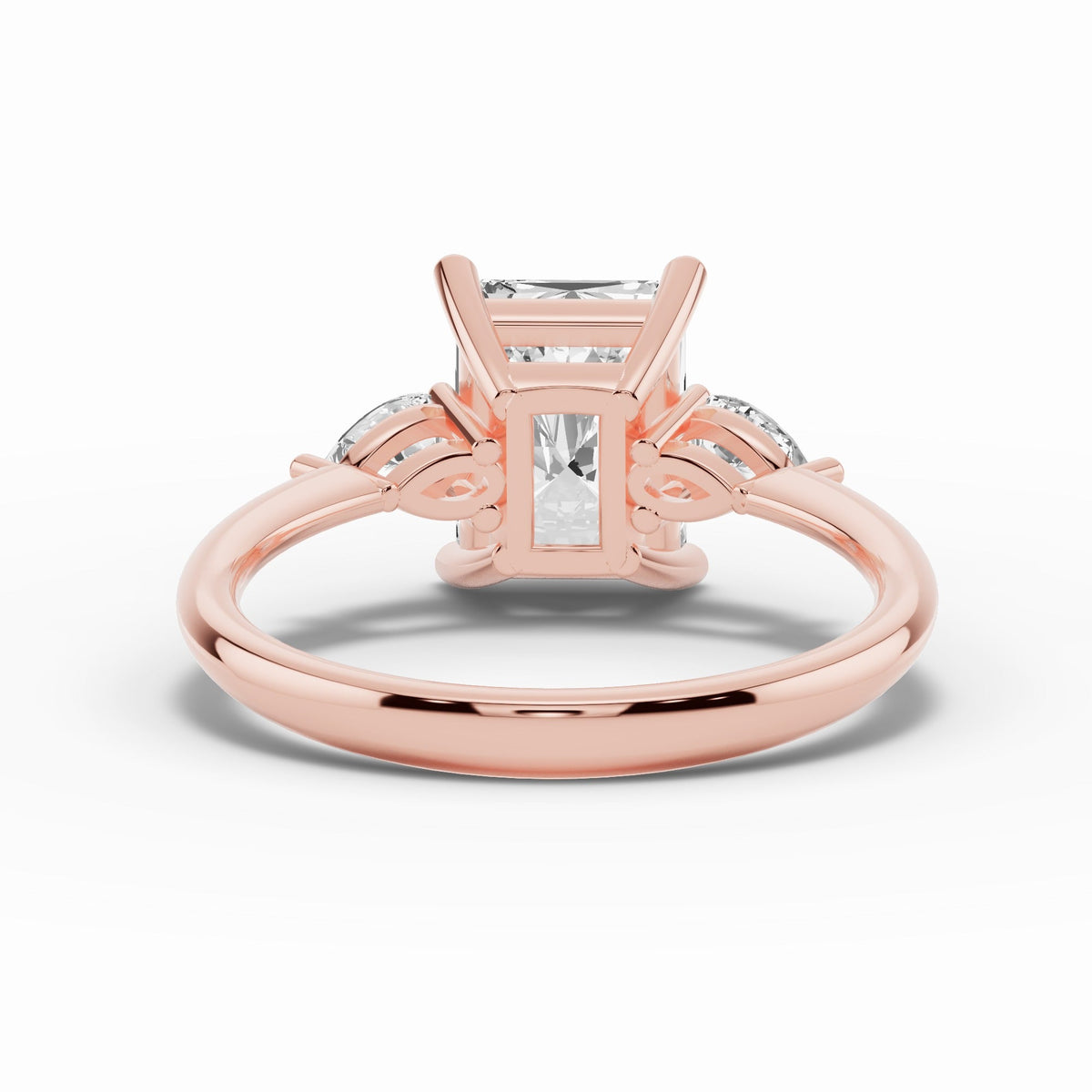 Vionne Radiant Three-Stone Engagement Ring Ring ABER-107-RA-LGD-11  - Abtin & Co.