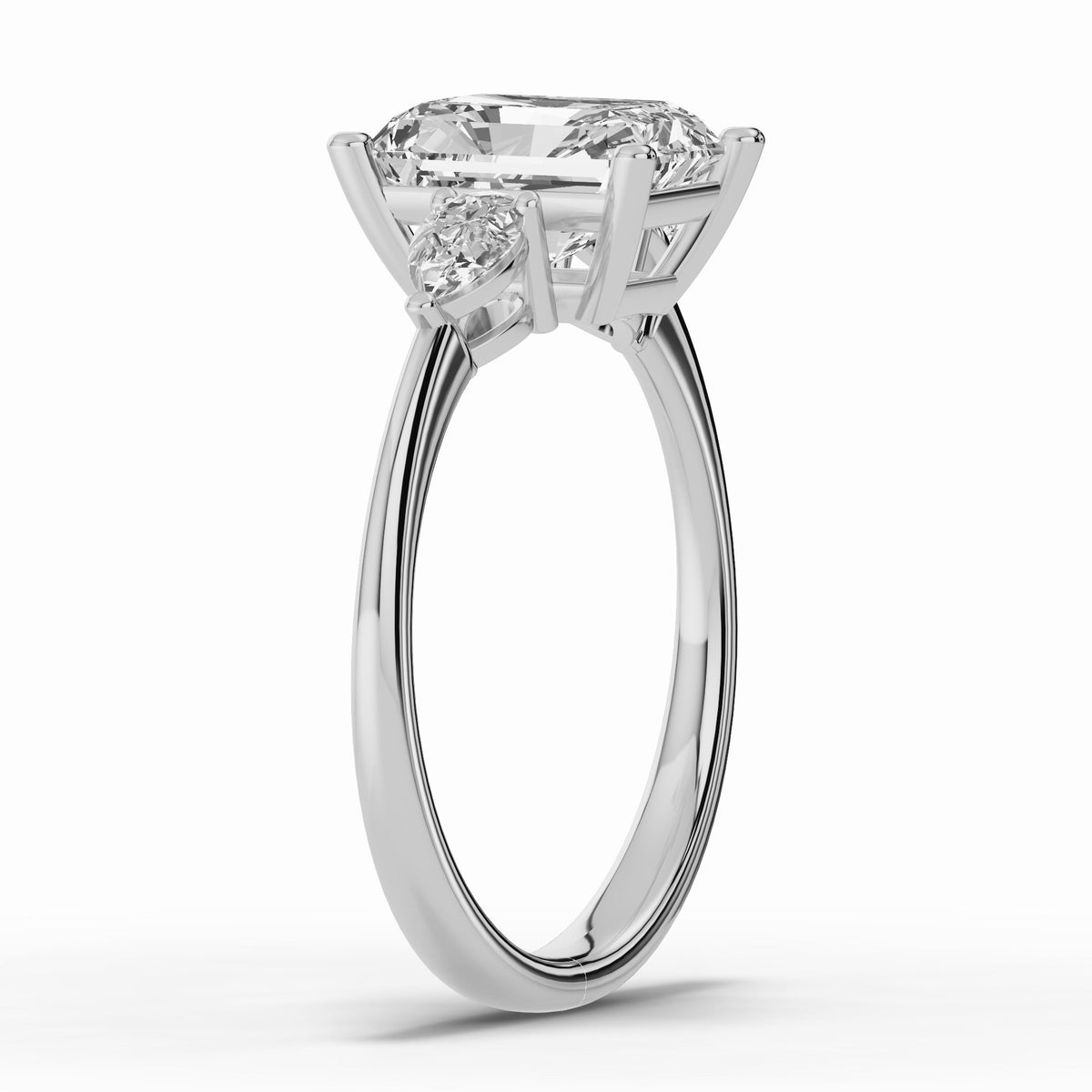 Vionne Radiant Three-Stone Engagement Ring Ring ABER-107-RA-LGD-6  - Abtin & Co.