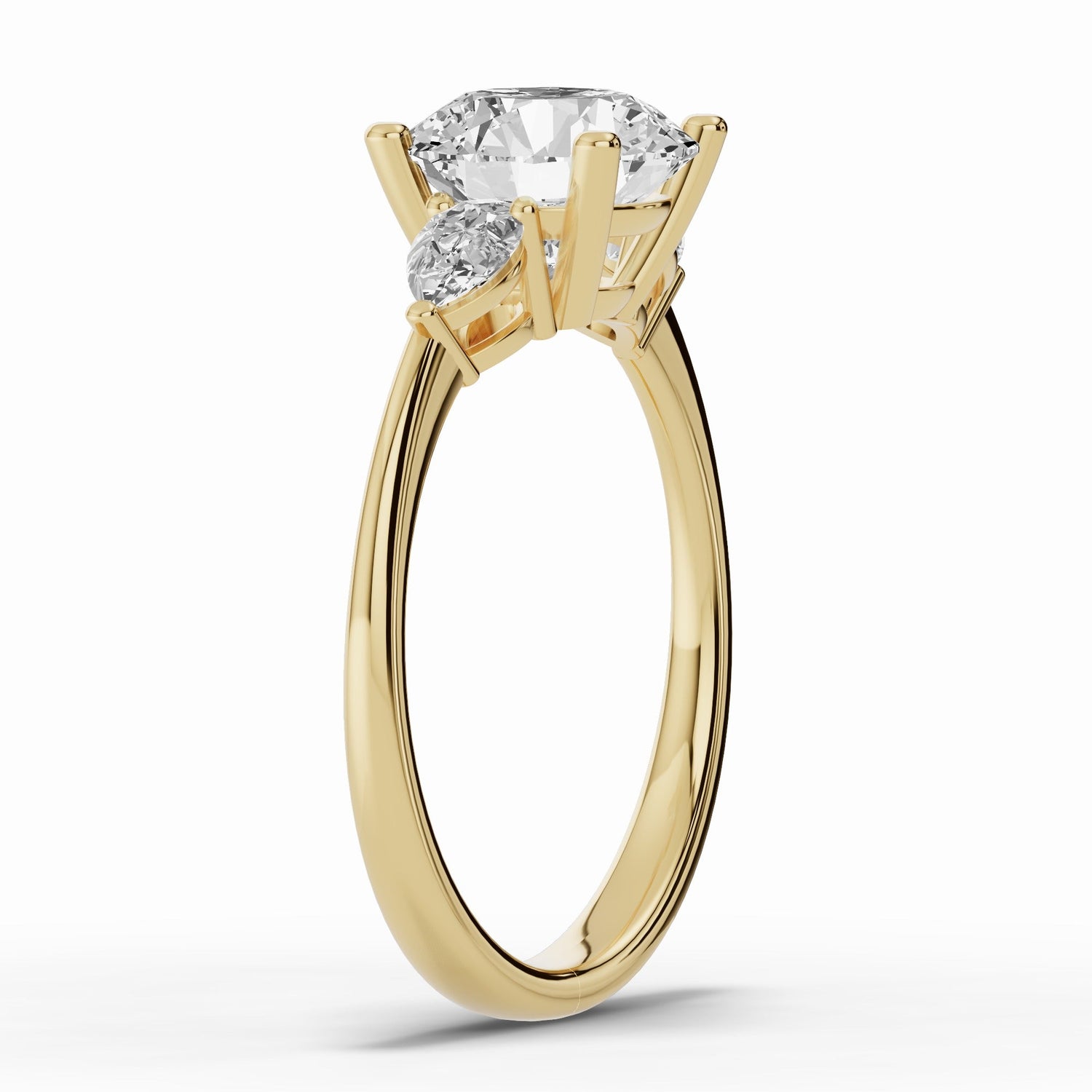 Vionne Round Three-Stone Engagement Ring Ring ABER-107-RD-LGD-1  - Abtin & Co.