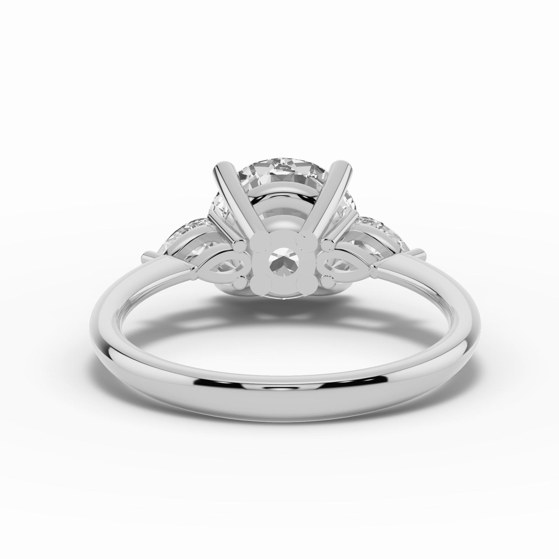 Vionne Round Three-Stone Engagement Ring Ring ABER-107-RD-LGD-6  - Abtin & Co.
