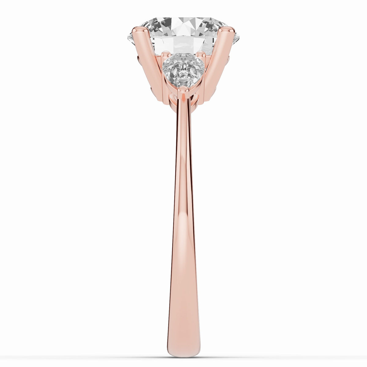 Vionne Round Three-Stone Engagement Ring Ring ABER-107-RD-LGD-11  - Abtin & Co.