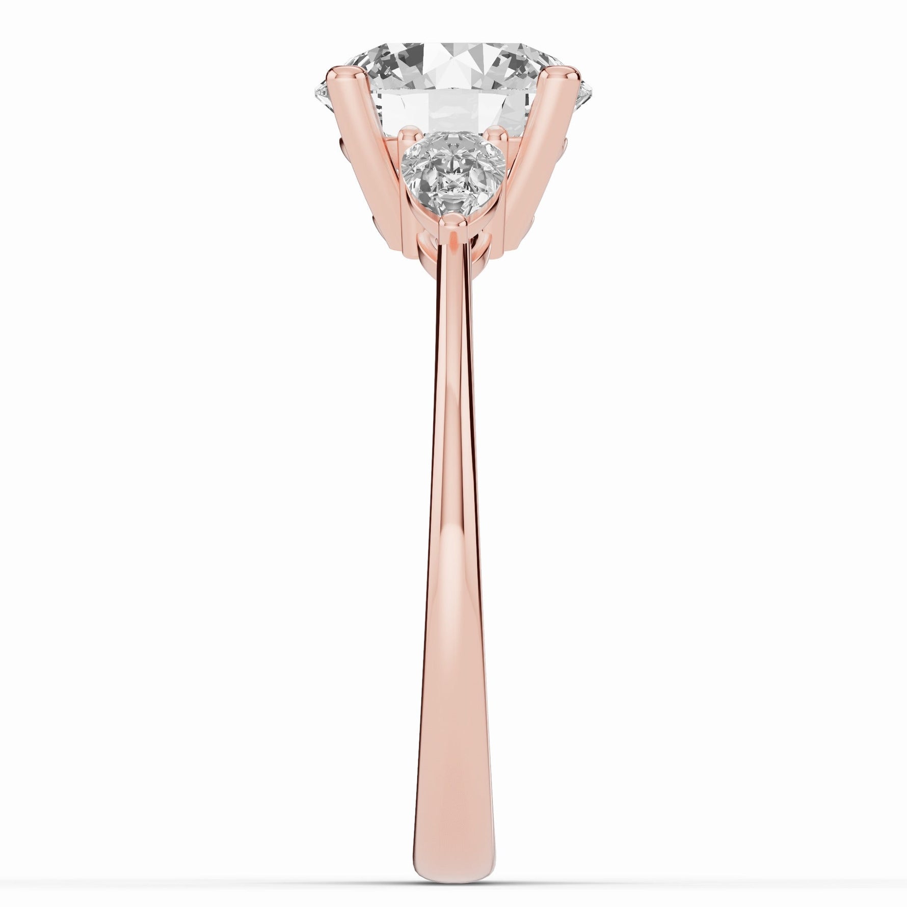 Vionne Round Three-Stone Engagement Ring Ring ABER-107-RD-LGD-11  - Abtin & Co.