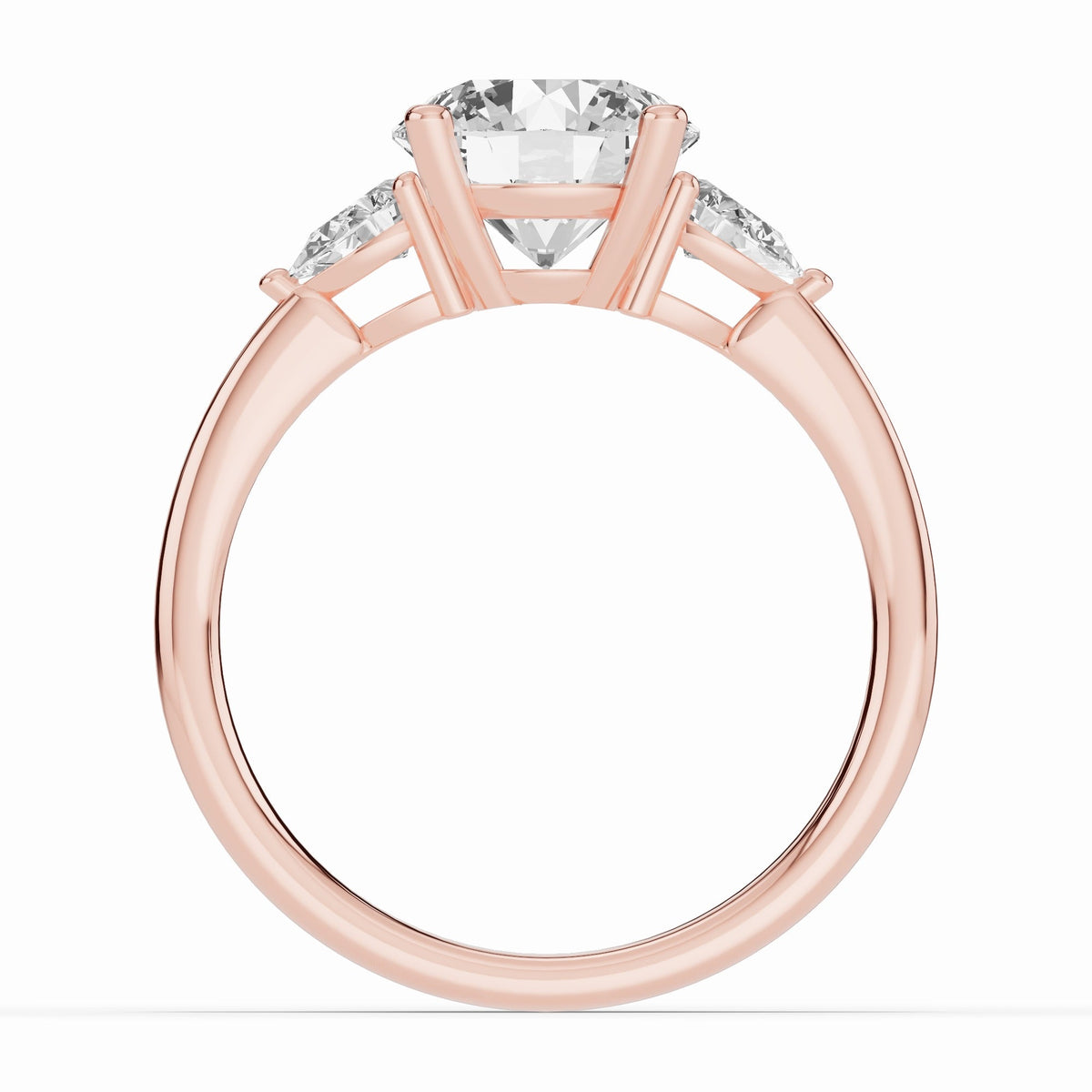 Vionne Round Three-Stone Engagement Ring Ring ABER-107-RD-LGD-11  - Abtin & Co.