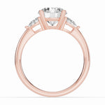 Vionne Round Three-Stone Engagement Ring Ring ABER-107-RD-LGD-11  - Abtin & Co.