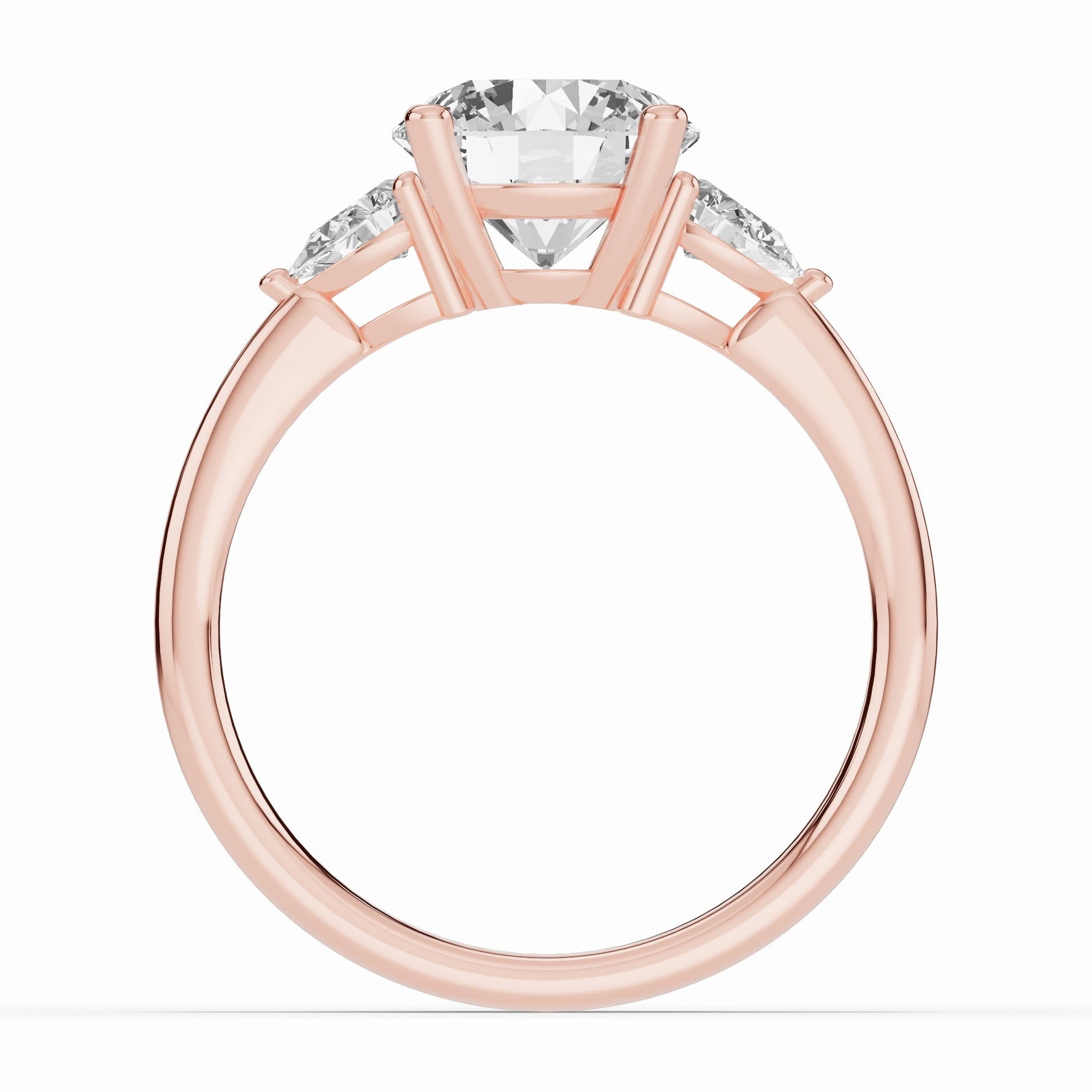 Vionne Round Three-Stone Engagement Ring Ring ABER-107-RD-LGD-11  - Abtin & Co.