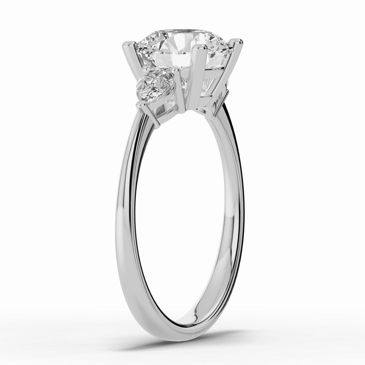 Vionne Round Three-Stone Engagement Ring Ring ABER-107-RD-LGD-6  - Abtin & Co.