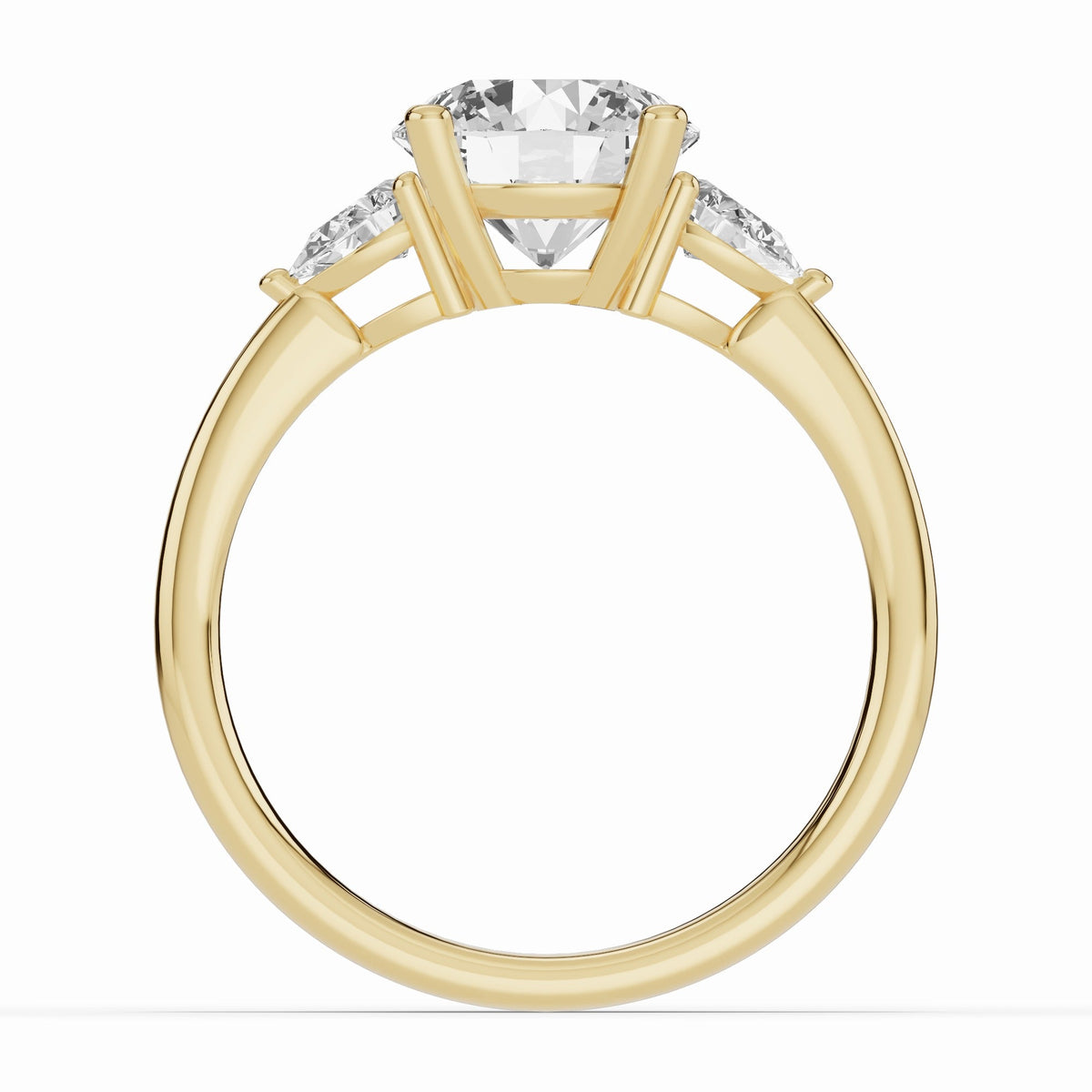 Vionne Round Three-Stone Engagement Ring Ring ABER-107-RD-LGD-1  - Abtin & Co.